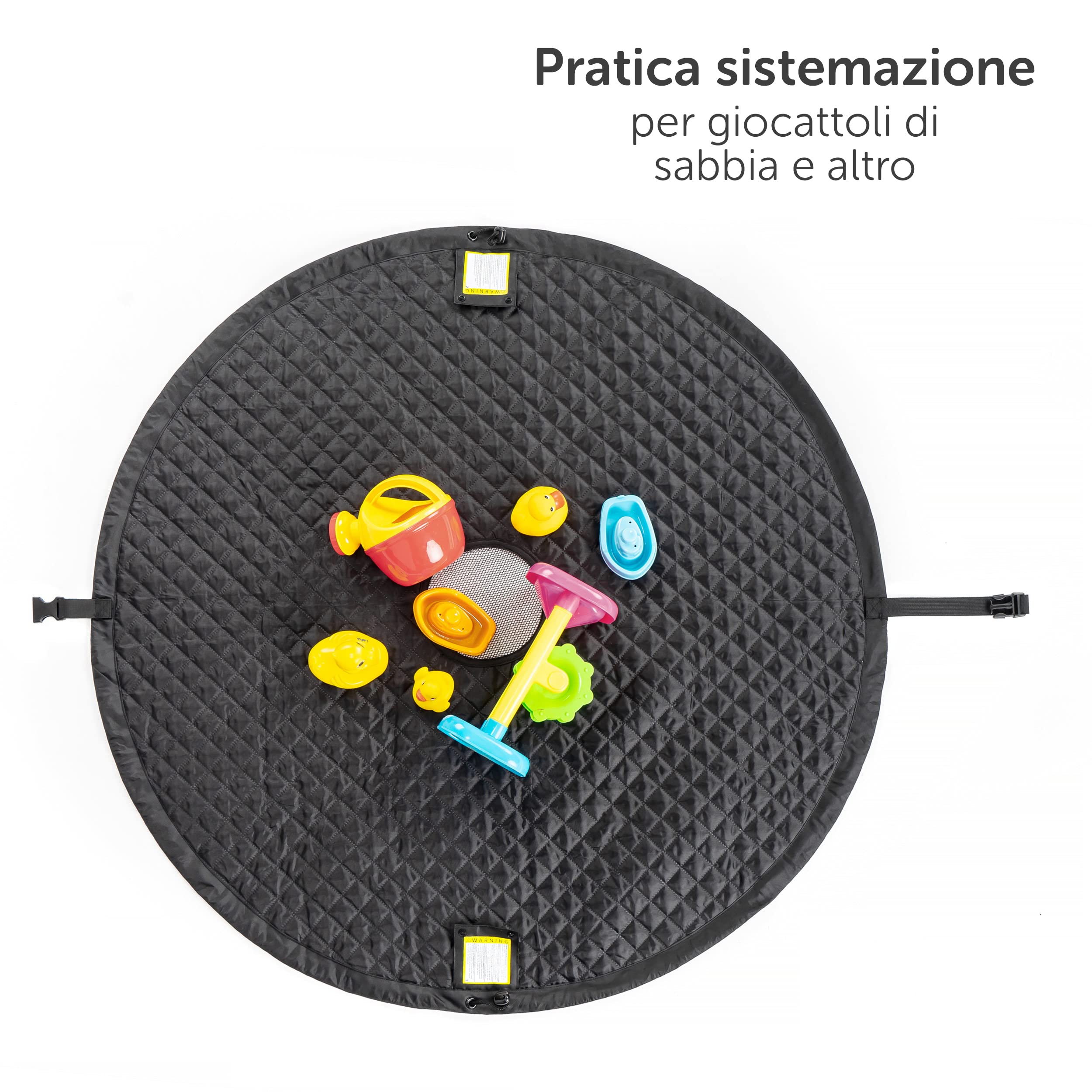 Zamboo 2in1 Oudoor Sacco Giochi Spiaggia - Pratico Tappeto Gioco Bambini Resistente all'Acqua - Grigio