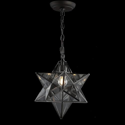 Miniatura 8 de JONATHAN Y JYL9035C Stella 12" Moravian Star MetalMercury Glass LED Flush Mount Glam regulable para cocina, pasillo, baño, escalera, bronce