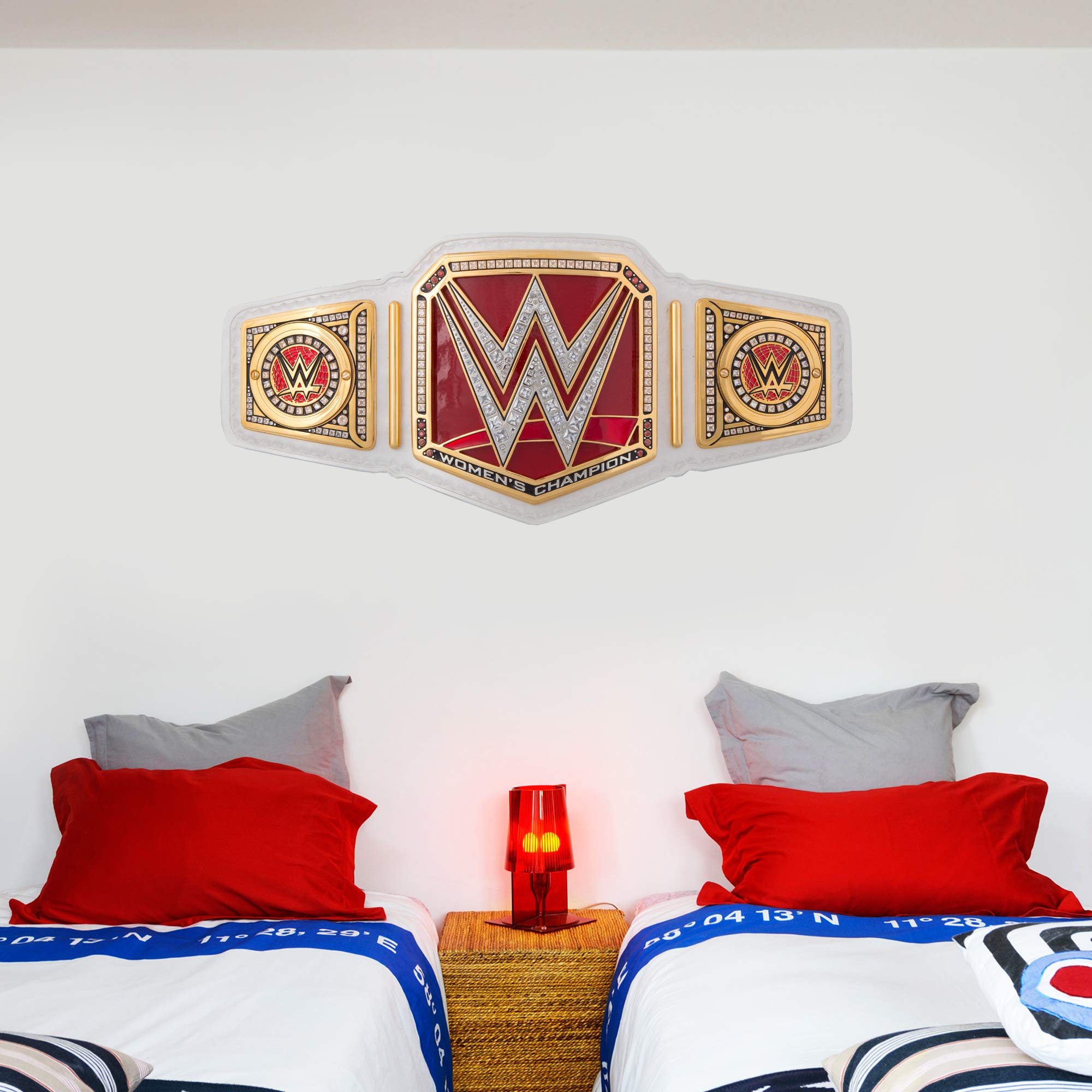 WWE Wall Decal - Raw Women's Championship Title Belt Wall Sticker Decal Kids Mural Art Wrestling (60cm Width x 30cm Height)