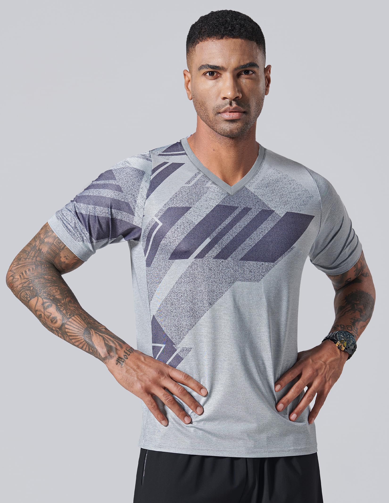 Liberty Pro Herren Dry Fit V Neck Short Sleeve T Shirts T-Shirt