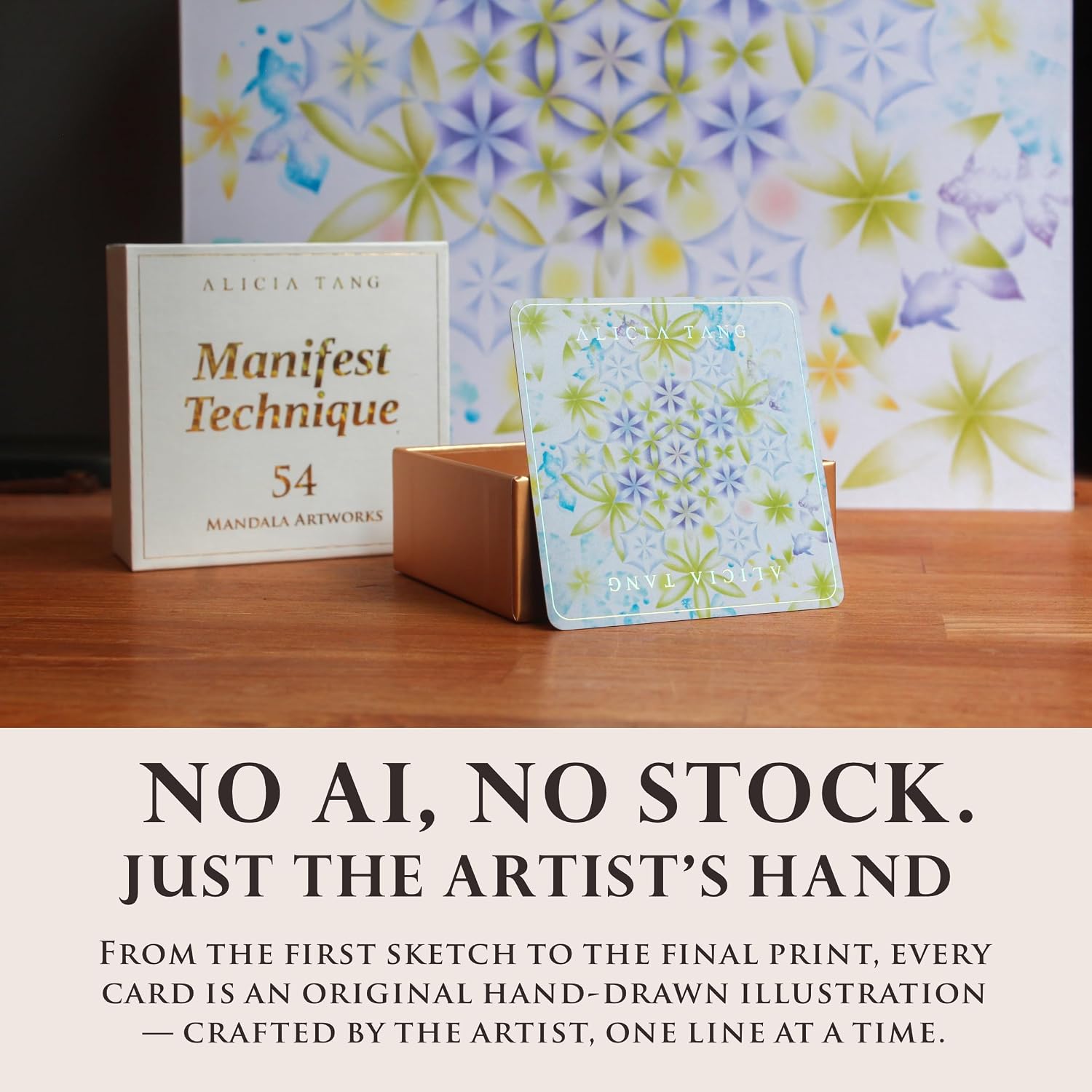 Manifest Technique Oracle Cards – Pocket-Sized 54 Manifestation Affirmation Cards with Daily Tips & Practices | Hand-Drawn Mandala Deck by Alicia Tang | Spiritual Growth & Mindfulness Gift for Her