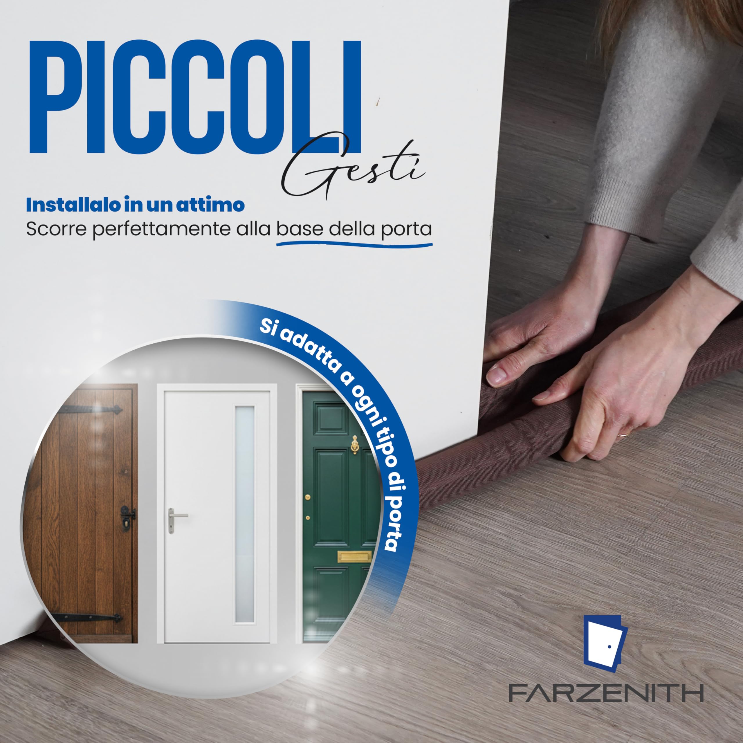 Paraspifferi Sottoporta 90 cm Doppio Tubi Scorrevoli – Isolante Termico e Acustico (Marrone)