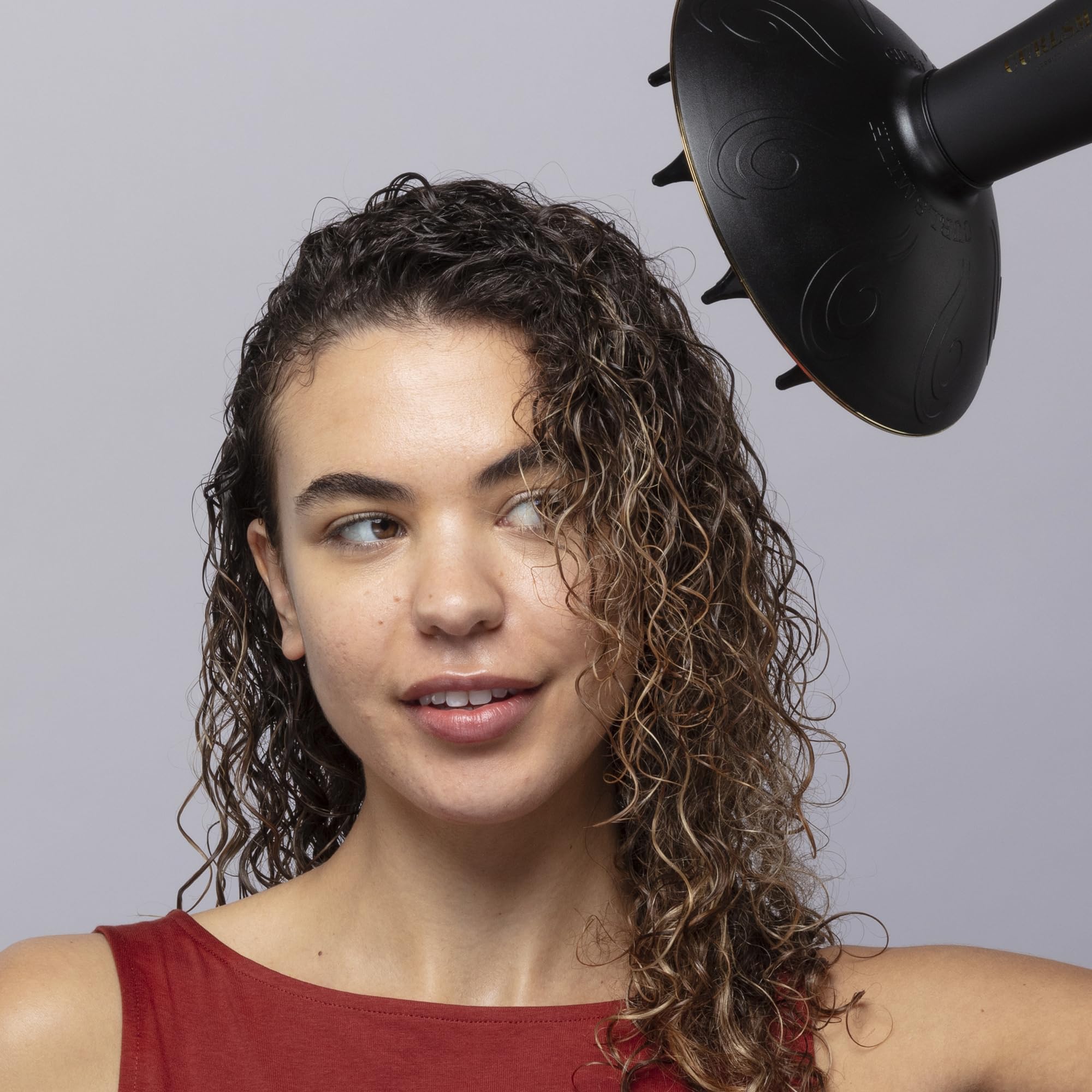 Curlsmith Defrizzion Travel Edition Sèche-Cheveux | Diffuseur XL, Cheveux bouclés et ondulés, Compact, Pliable, Double tension, 15.2 cm diffuser