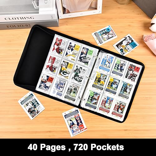 Miniatura 2 de Carpeta de tarjetas de fútbol, fundas para tarjetas de intercambio para tarjetas de fútbol Panini Score NFL 2025-26, 720 bolsillos, para