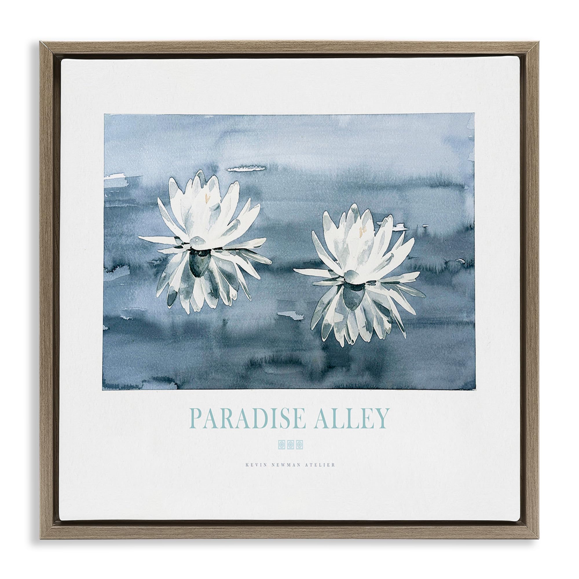 Stupell Industries Montalcino Elm (Textured) Paradise Alley Water Lilies, 24 X 24 Inch Canvas In Floater Frame