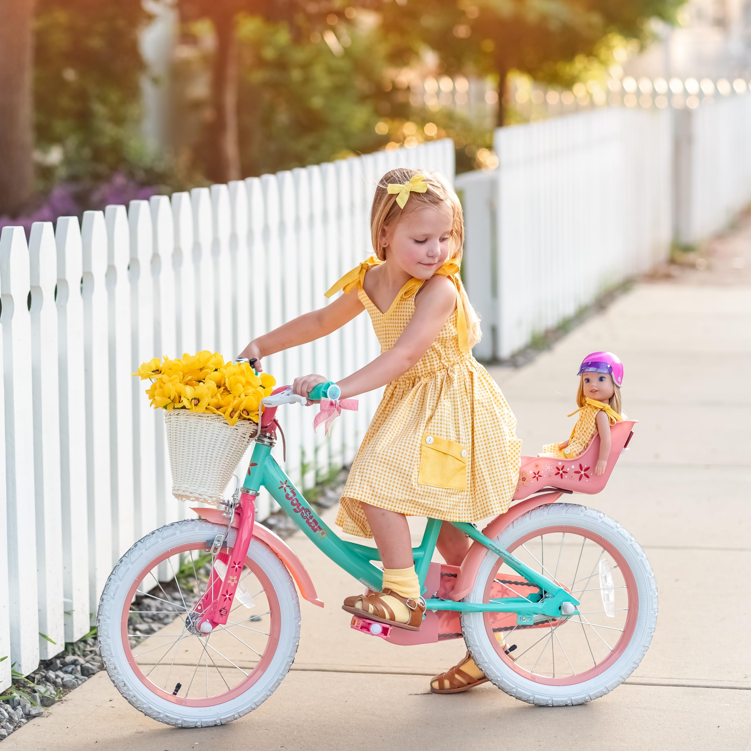 JOYSTAR Unicorn Bike 12 14 16 18 Pollici Bambine 2-9 Anni con Ruote Stabilizzatrici e Cestino