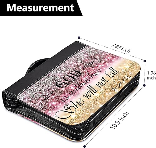 Miniatura 2 de Funda para Biblia para hombres y mujeres, con cremallera y asa, resistente al agua, bolsa de lona de poliéster resistente al agua, protege la Biblia