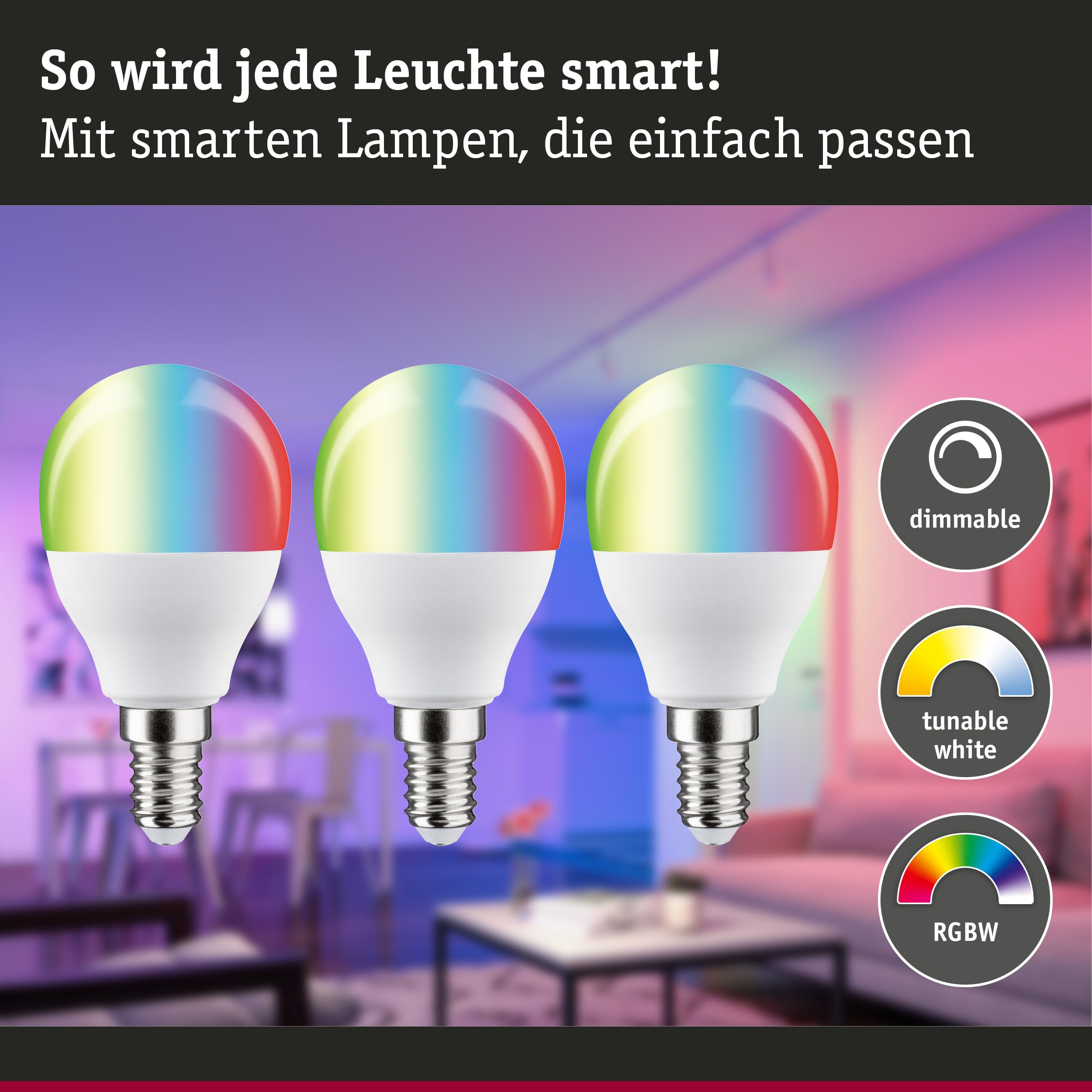 Paulmann 29154 Estándar 230 V Smart Home Zigbee LED gota E14 3 x 470 lm 3 x 5 W RGBW+ regulable mate Set