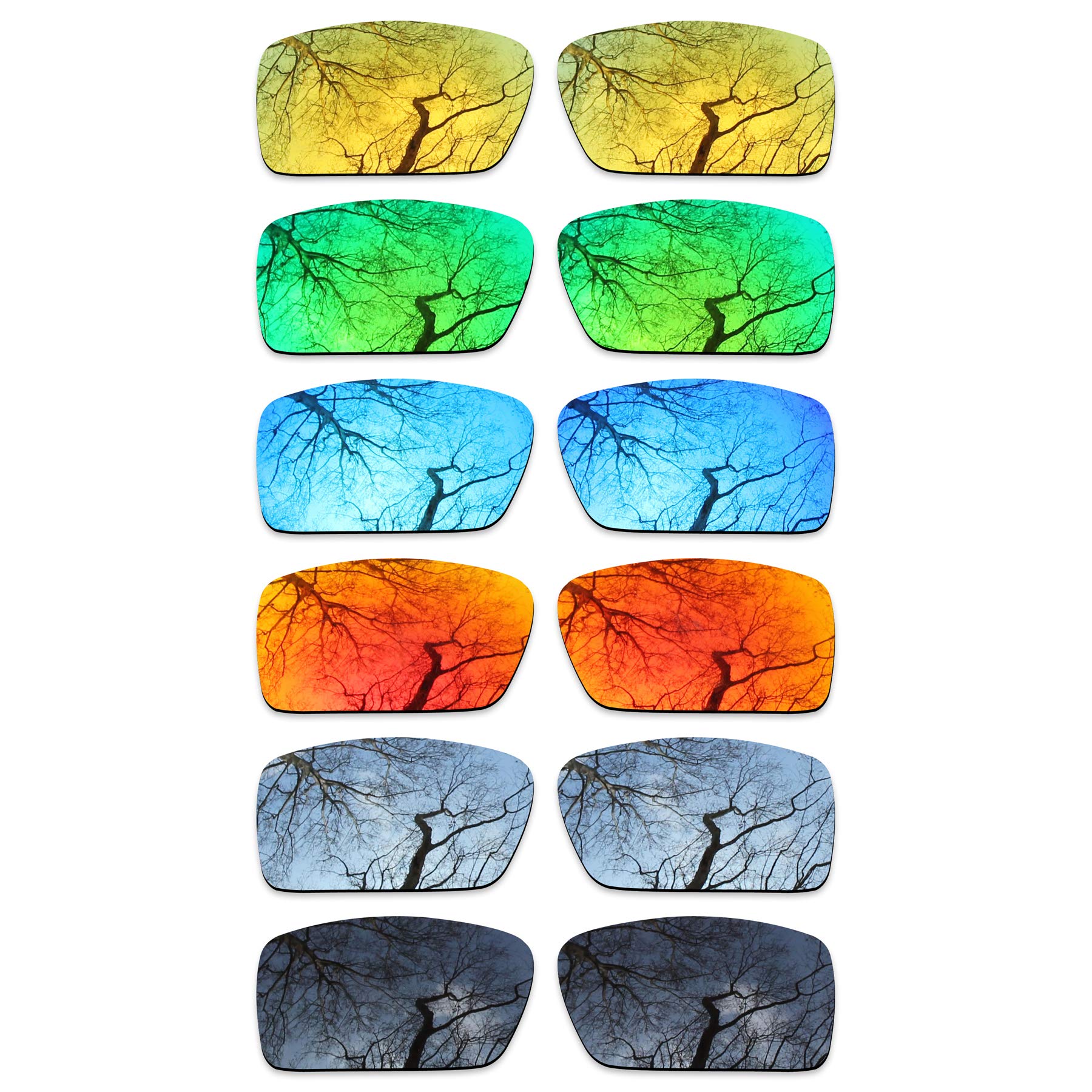 ToughAsNails Set of 6 Polarized Replacement Lenses for Oakley Gascan OO9014 Pack