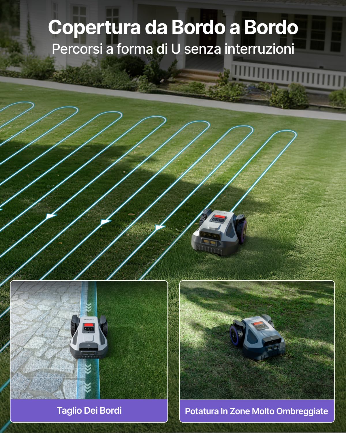 ANTHBOT Robot Tagliaerba senza fili, NetRTK+4G, Doppia Visione, 500m² - M5