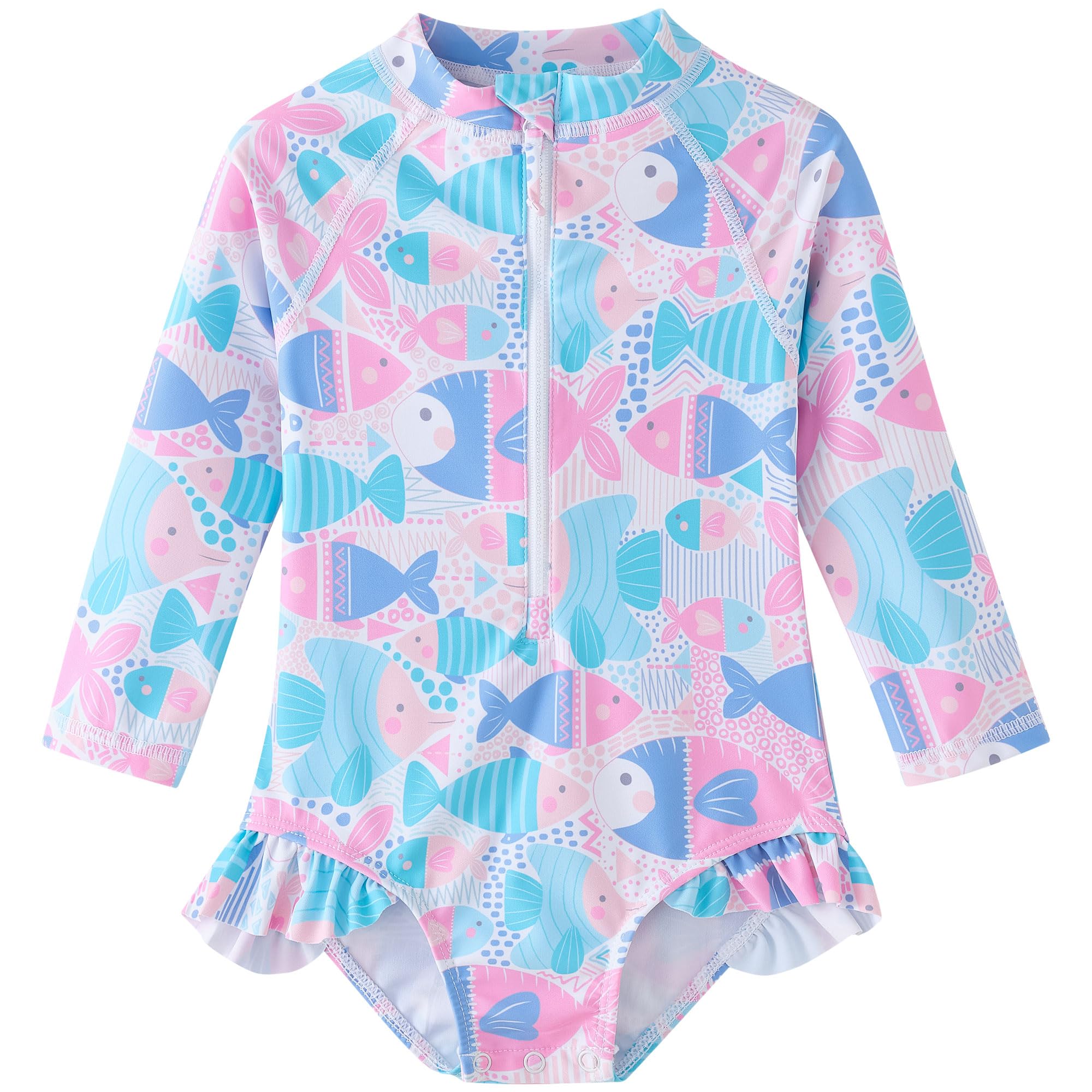 UMELOK Baby Girl One Piece Swimsuit Infant Long Sleeve Bathing Suit