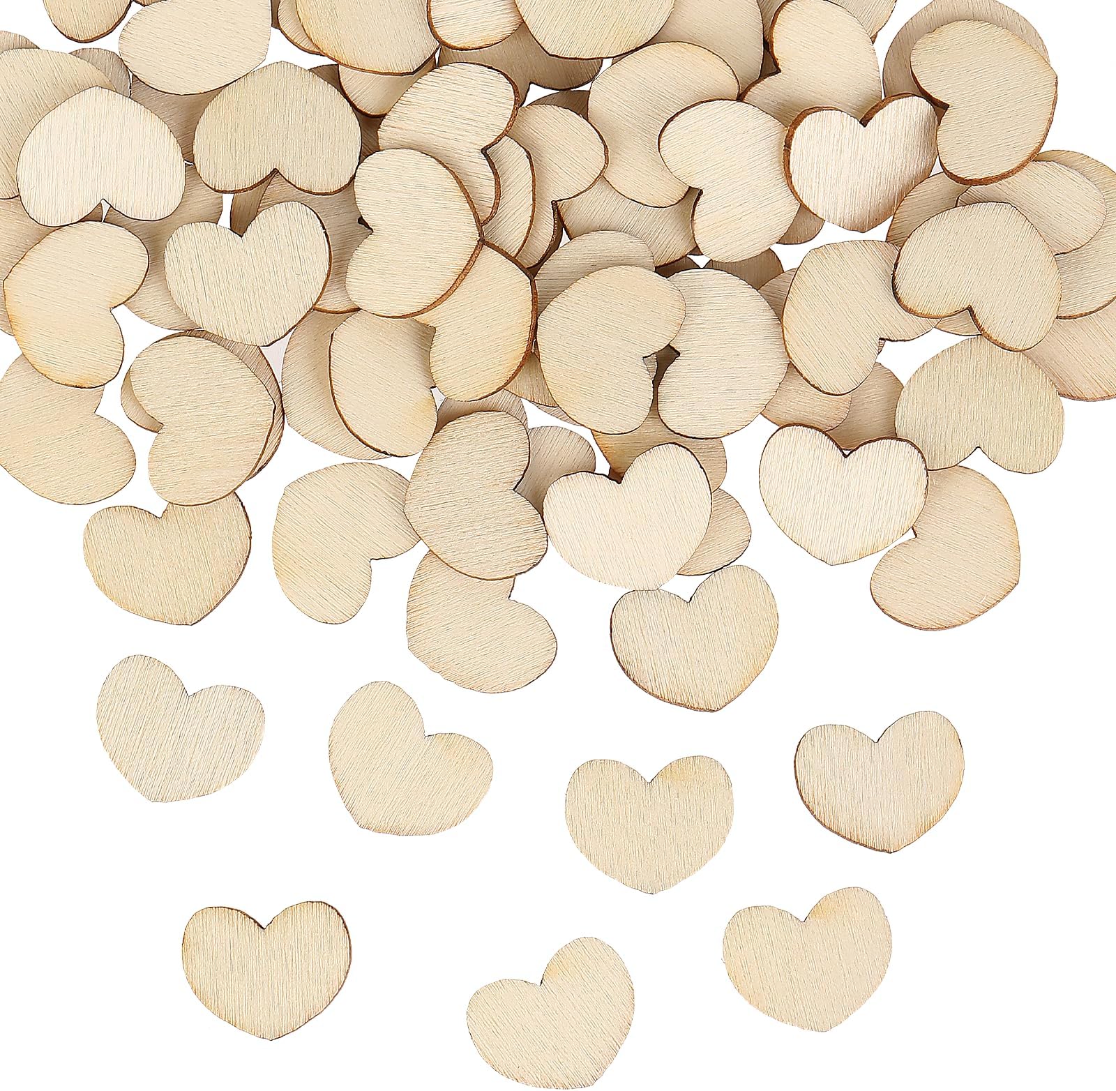 100 Stück Holzherzen Konfetti – 12 Mm, 3 Mm Dick, Natürliches Holz Für Streudeko Bei Hochzeit, Valentinstag & Basteln