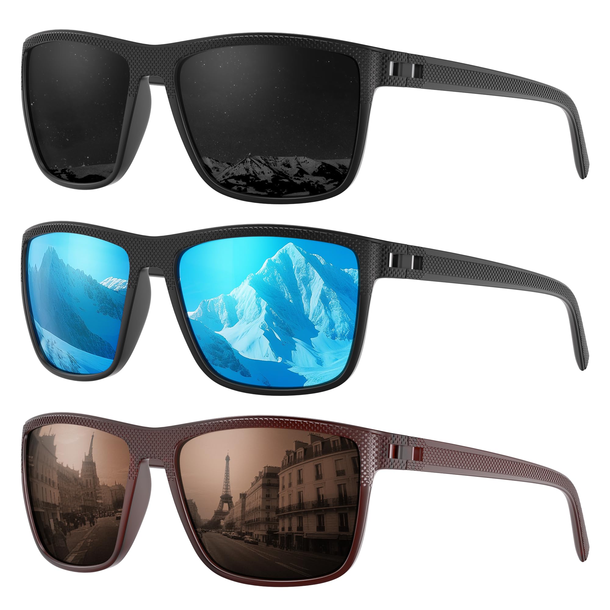 Fanshen Gafas de sol deportivas polarizadas para hombre, protección UV, ligeras, para conducir, pescar, golf, ciclismo