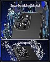 Vista 4 de Protector de lente de cámara con purpurina compatible con iPhone 15 Pro/iPhone 15 Pro Max, acrílico transparente y anillo de aleación de aluminio