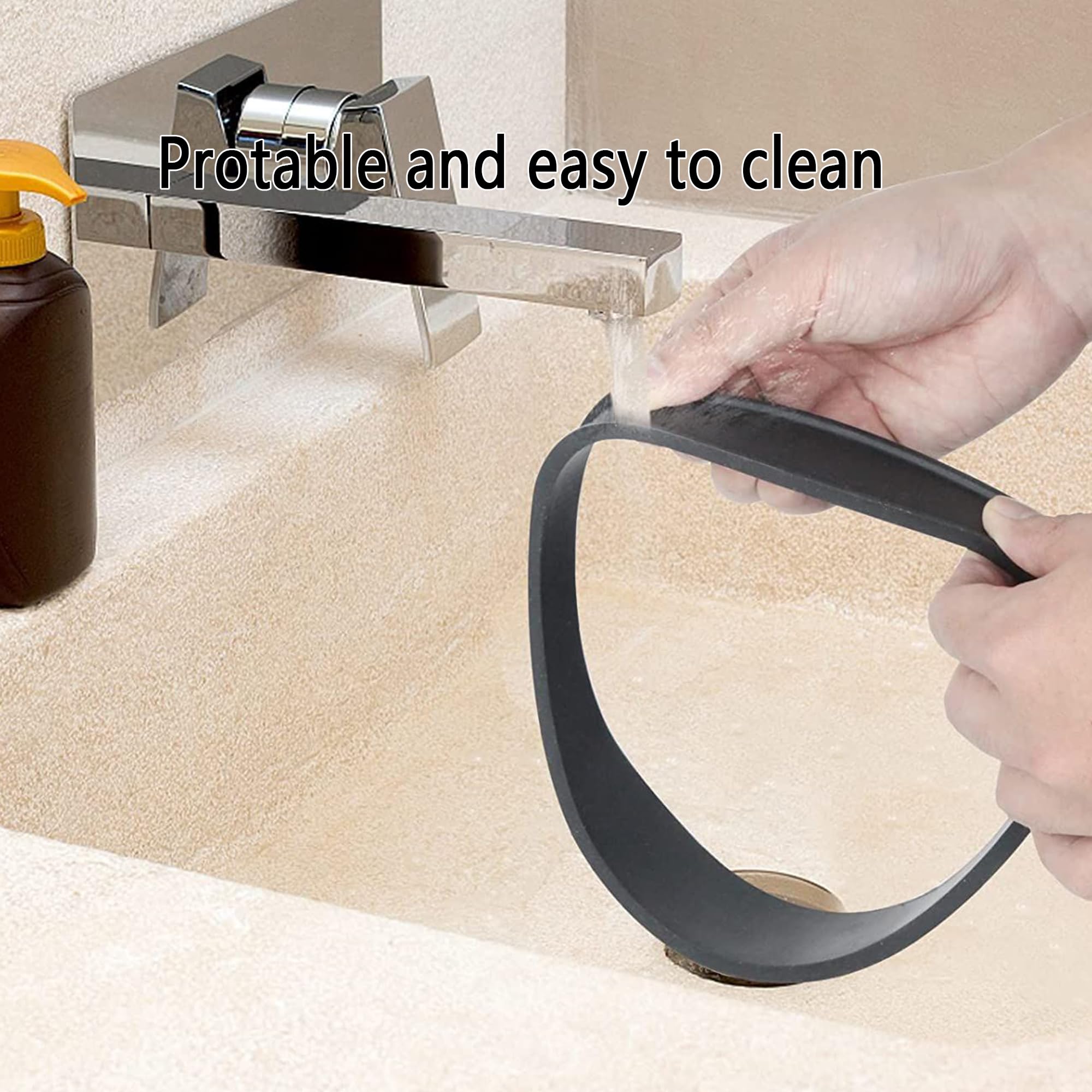 Banda de Corte de Pelo de Silicona, Guía Curvada para Afeitar, Plantilla de Afeitado Fácil, Autocorte de Cabello (Negro)