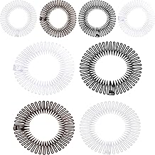 20 Pcs Full Circular Stretch Comb Flexible Circle Comb Circular Plastic Headband with Teeth 90s Hair Accessories Hairband Holder for Women Yoga Sports(Black, Coffee, Clear, White)