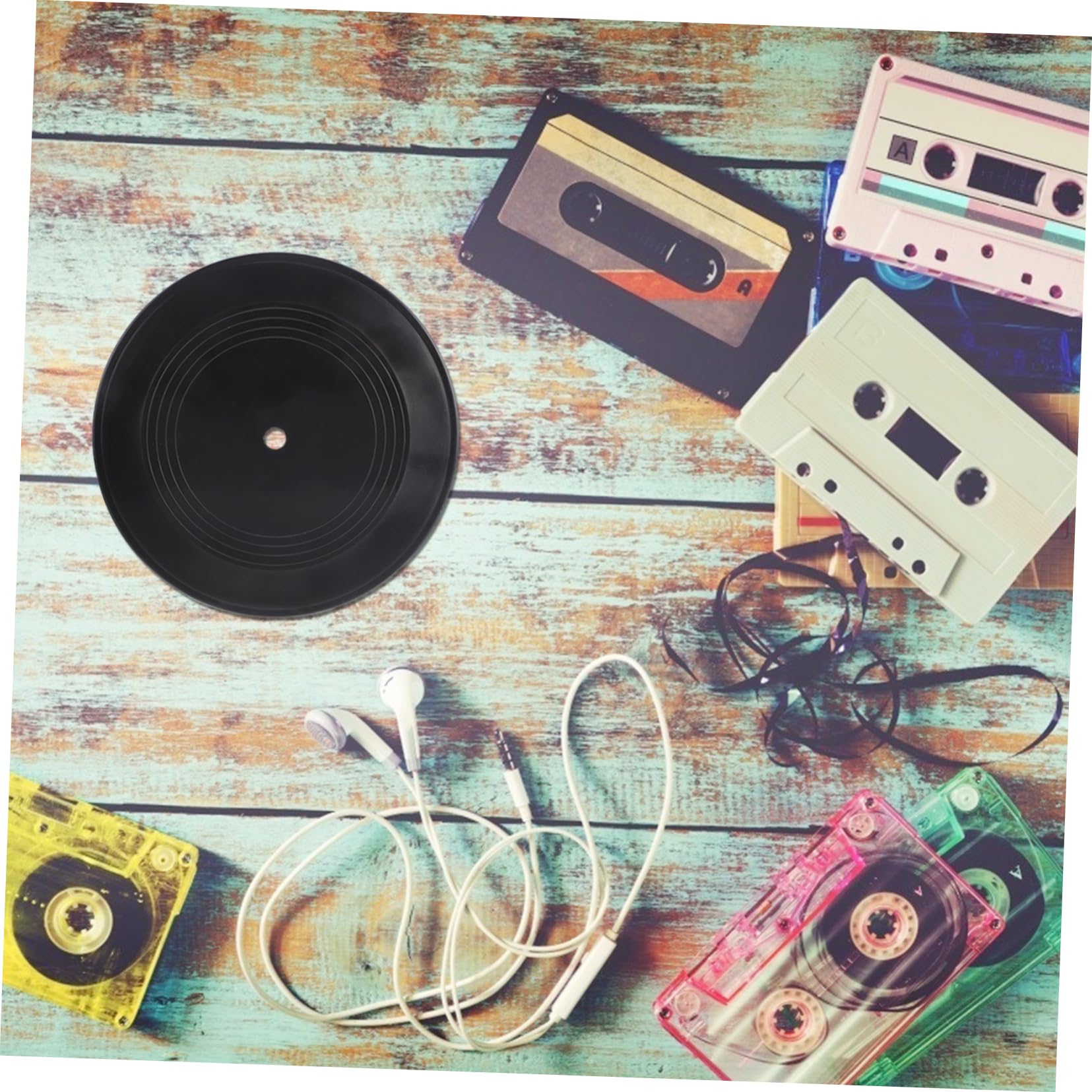 HOMSFOU 100pezzi Decorazioni Murali Vinile Nero Per Interni Adornamenti Retro Per Amanti Della Musica Per Feste Tema Hip-hop e Disco