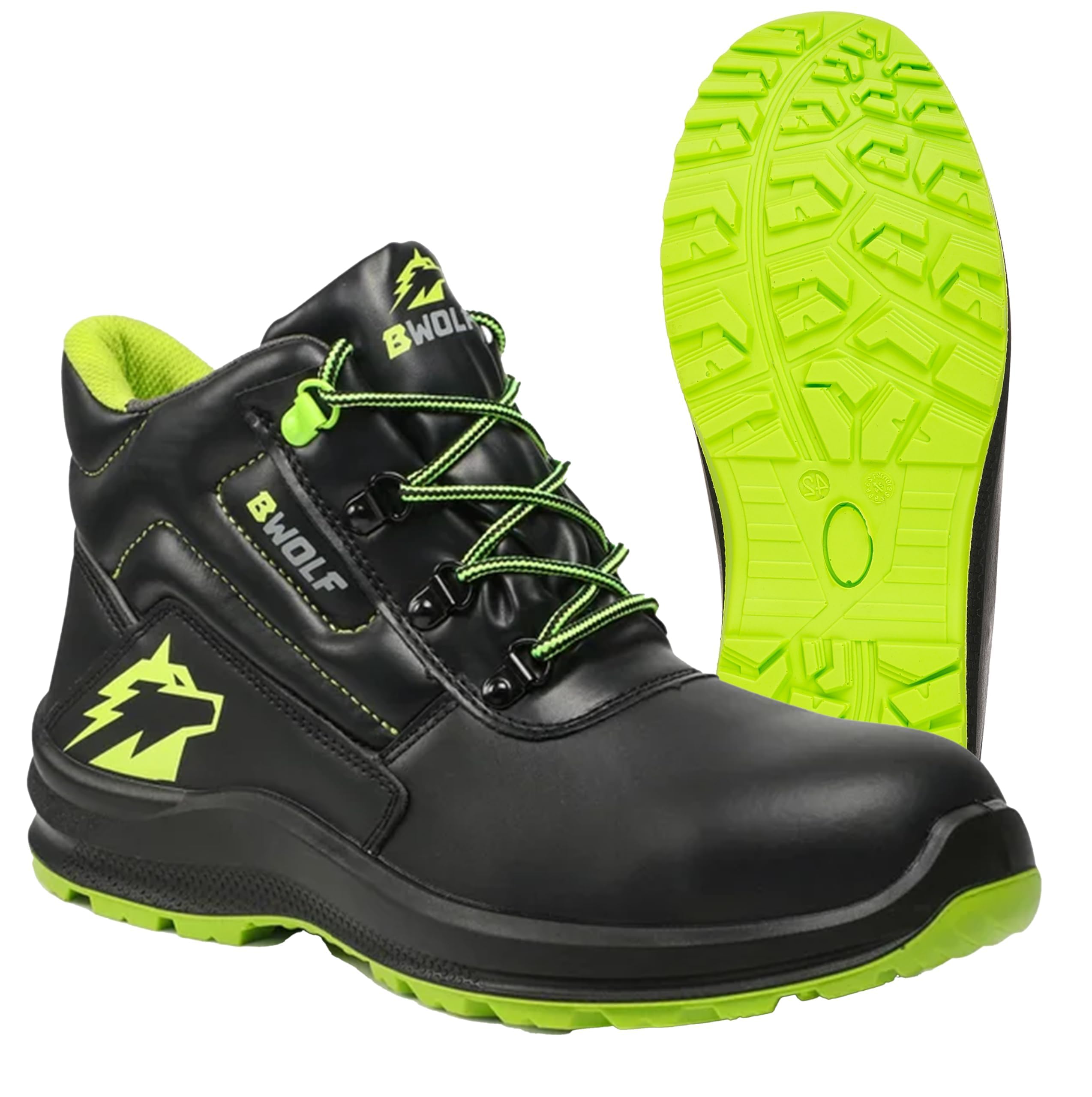 BWOLF SPYKE S3 Zapatos de Seguridad para Hombre Zapatos de Seguridad Mujer Impermeables, Resistentes Al Aceite, Antideslizantes, Tecnología De Agarre 4x4