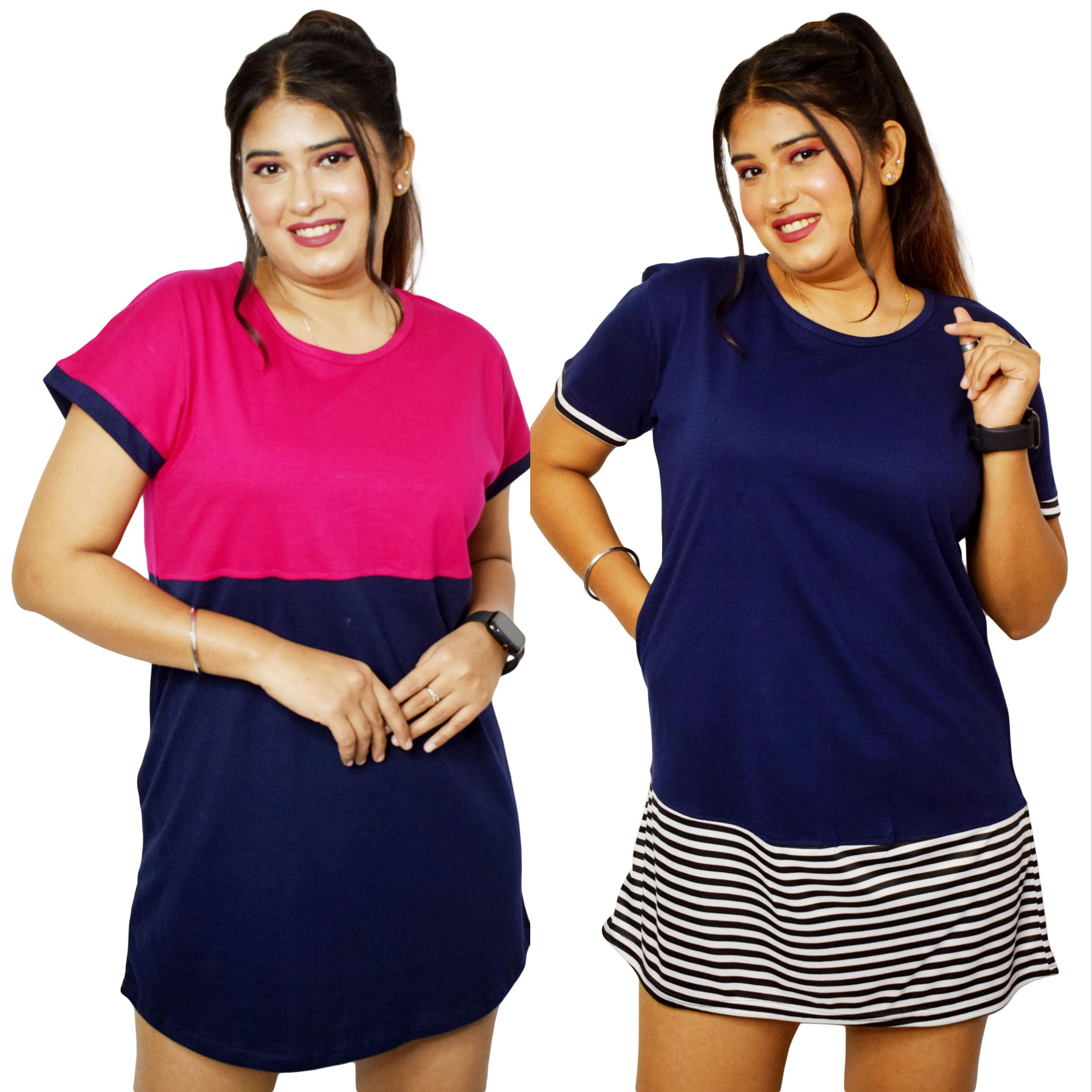 PINKSHELL Combo Stripe Panel and 2PANEL Women Polo T-Shirts-picture-49