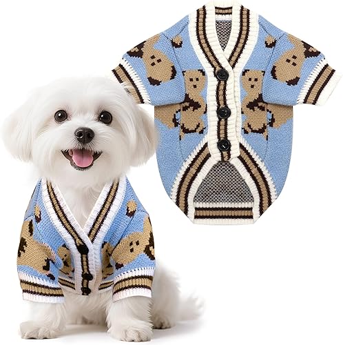 Miniatura 8 de XGDMEIL Suéteres de punto para perros, ropa de gato para mascotas, perros pequeños, medianos y grandes, cálido para otoño e invierno, suéter para