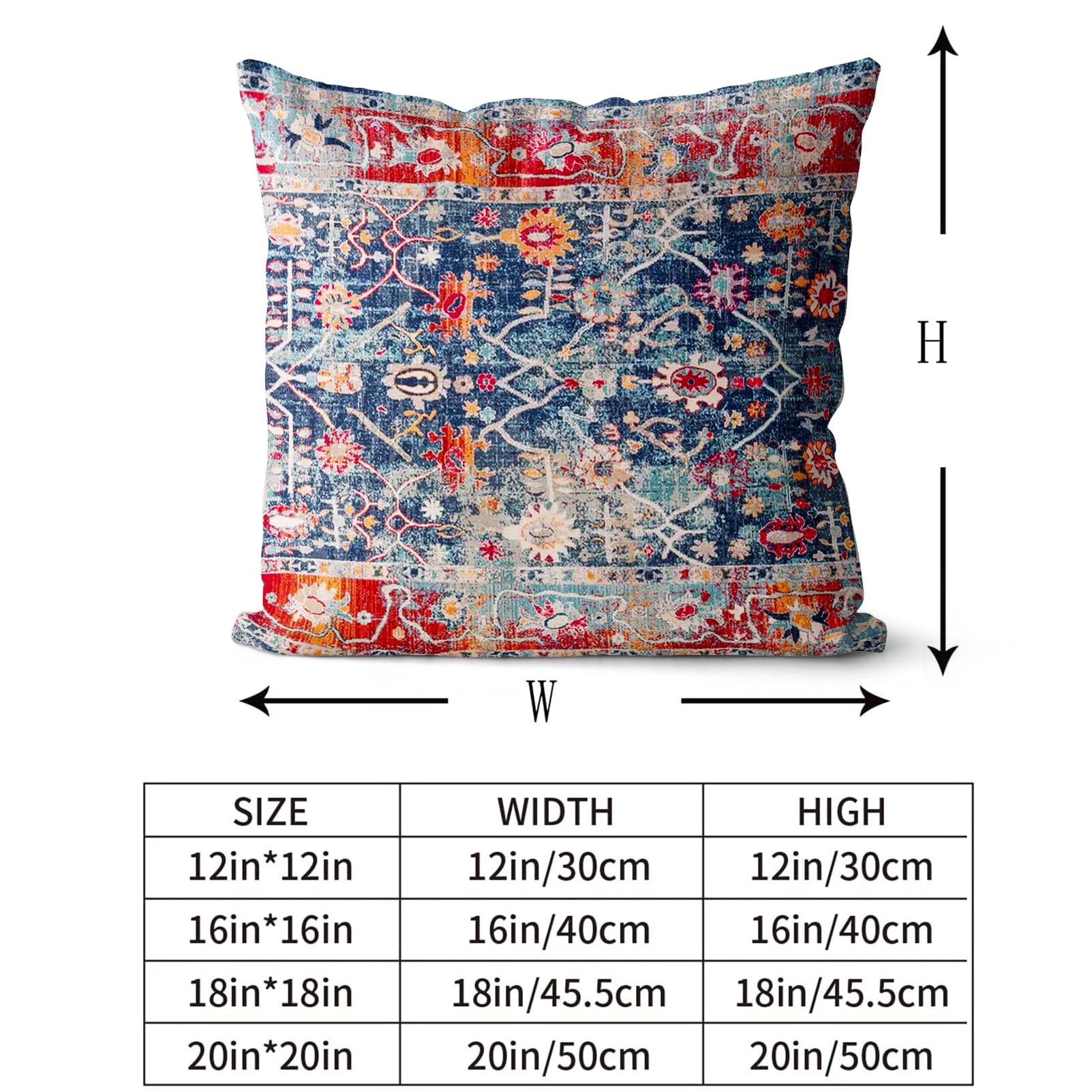 Snylcce Set of 2 Bohemian Style Cushion Covers 40x40 cm Decorative Square Throw Pillow Covers 40x40 CM Sofa Car Pillowcase for Outdoor Home Bed Living Room Couch Decor (Red) - Image 3