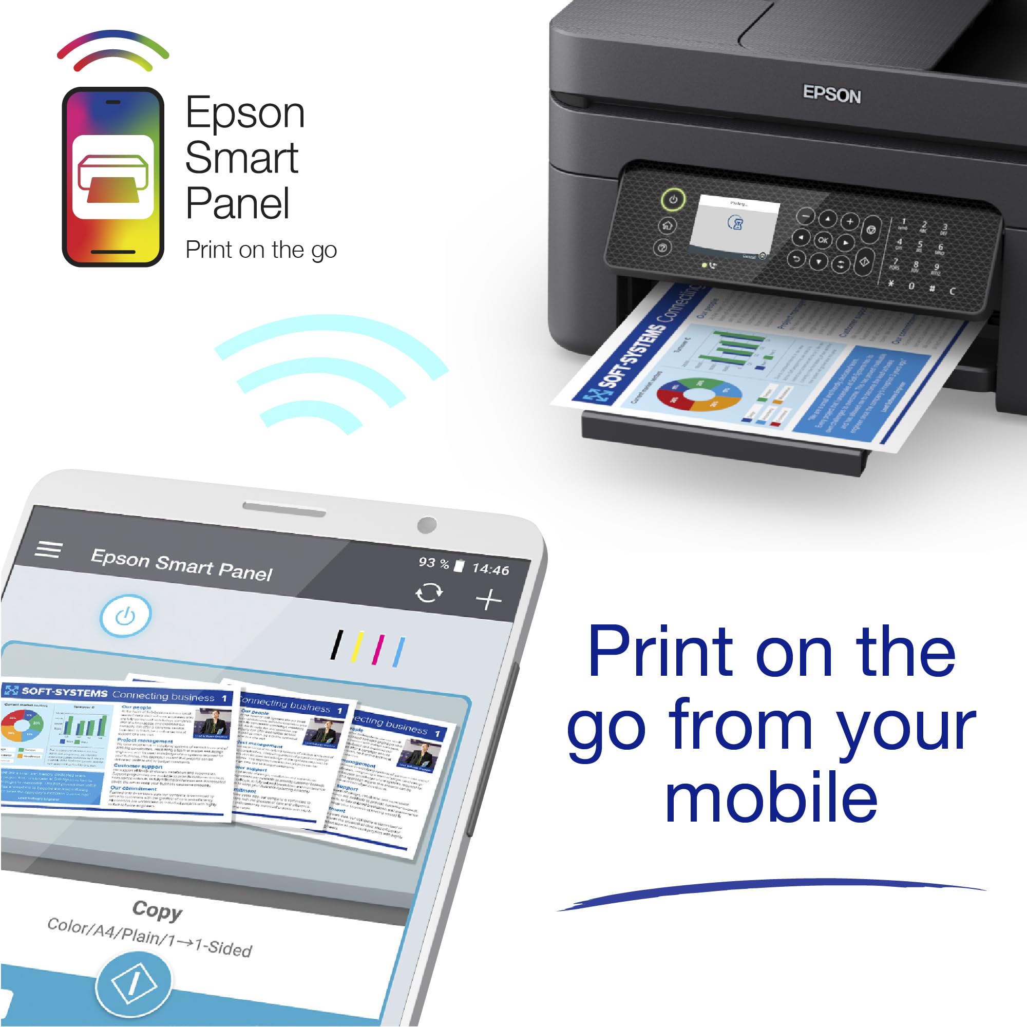 Epson Workforce WF-2950DWF - Imprimante multifonction couleur jet d'encre - 216 x 297 mm - A4/Lettre - jusqu'à 10 ppm - 100 feuilles