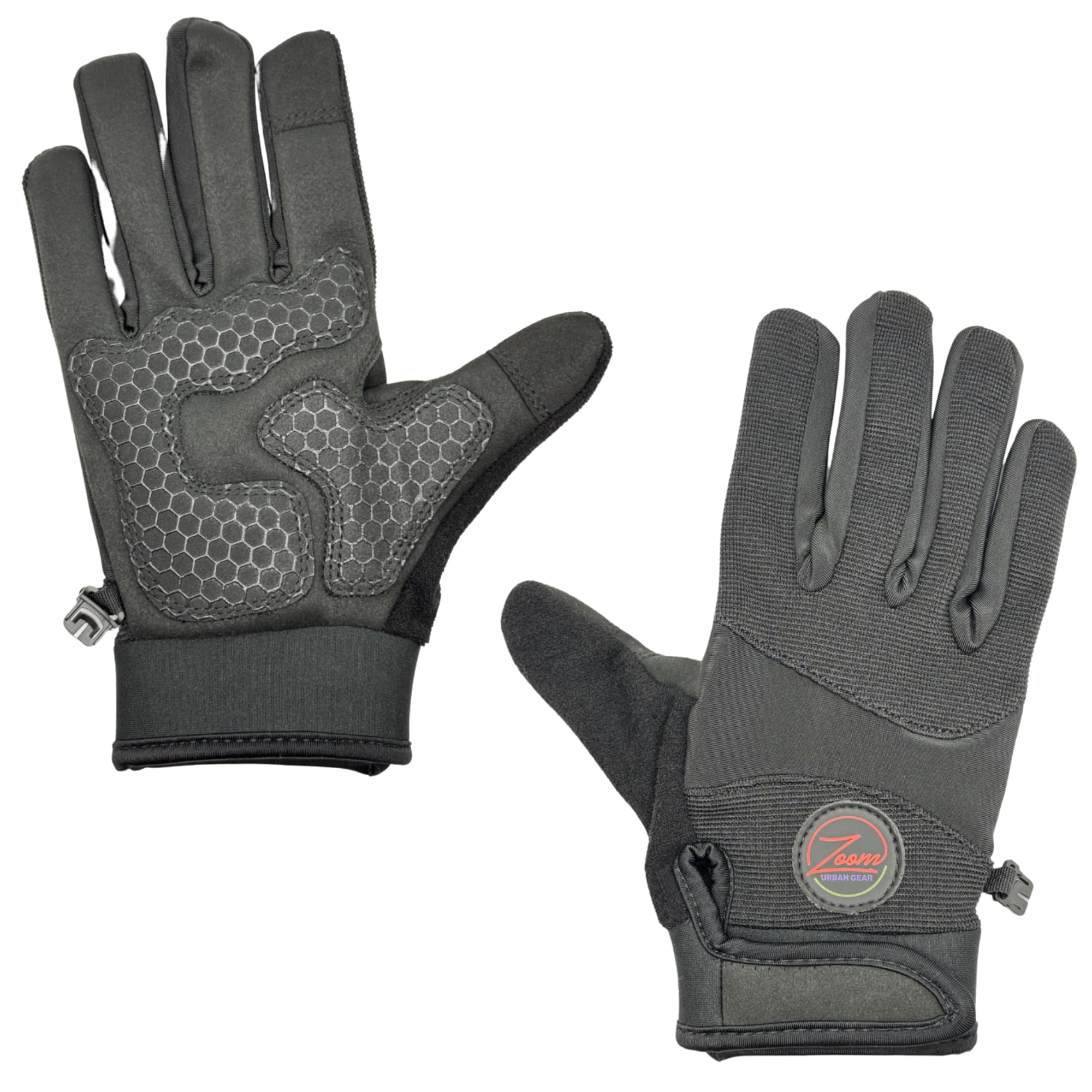 Zoom Urban Gear Full-Finger Riding Gloves – Anti-Slip Shock-Absorbing BMX, MTB, Cycling, Dirt Bike, Motorcycle, 4-Wheeler, Electric Scooter, &