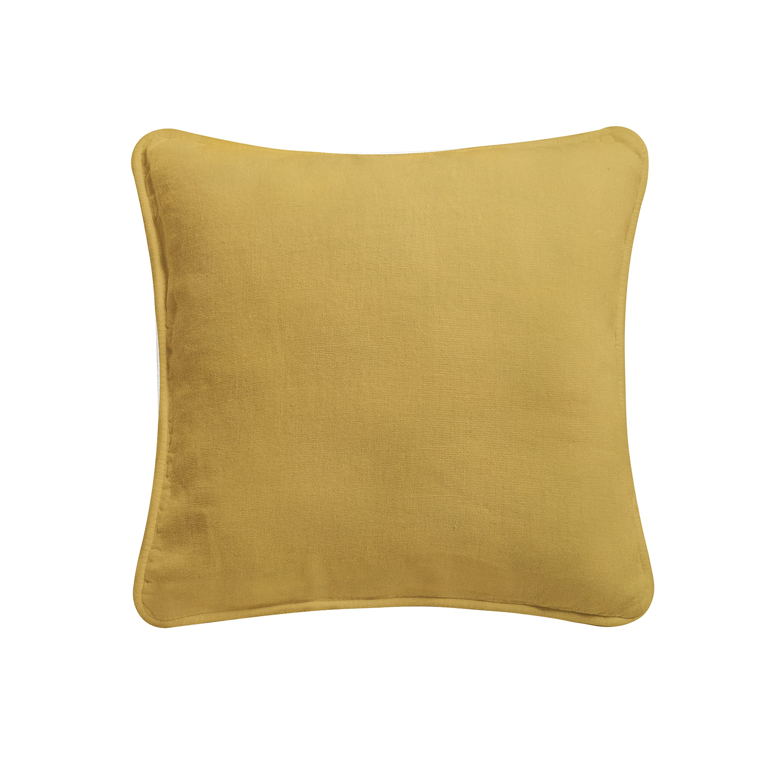Arlinens Mustard Colourful Plain Dyed 100% Cotton Cushion Cover Size 18"X18" (, Pack Of 1)