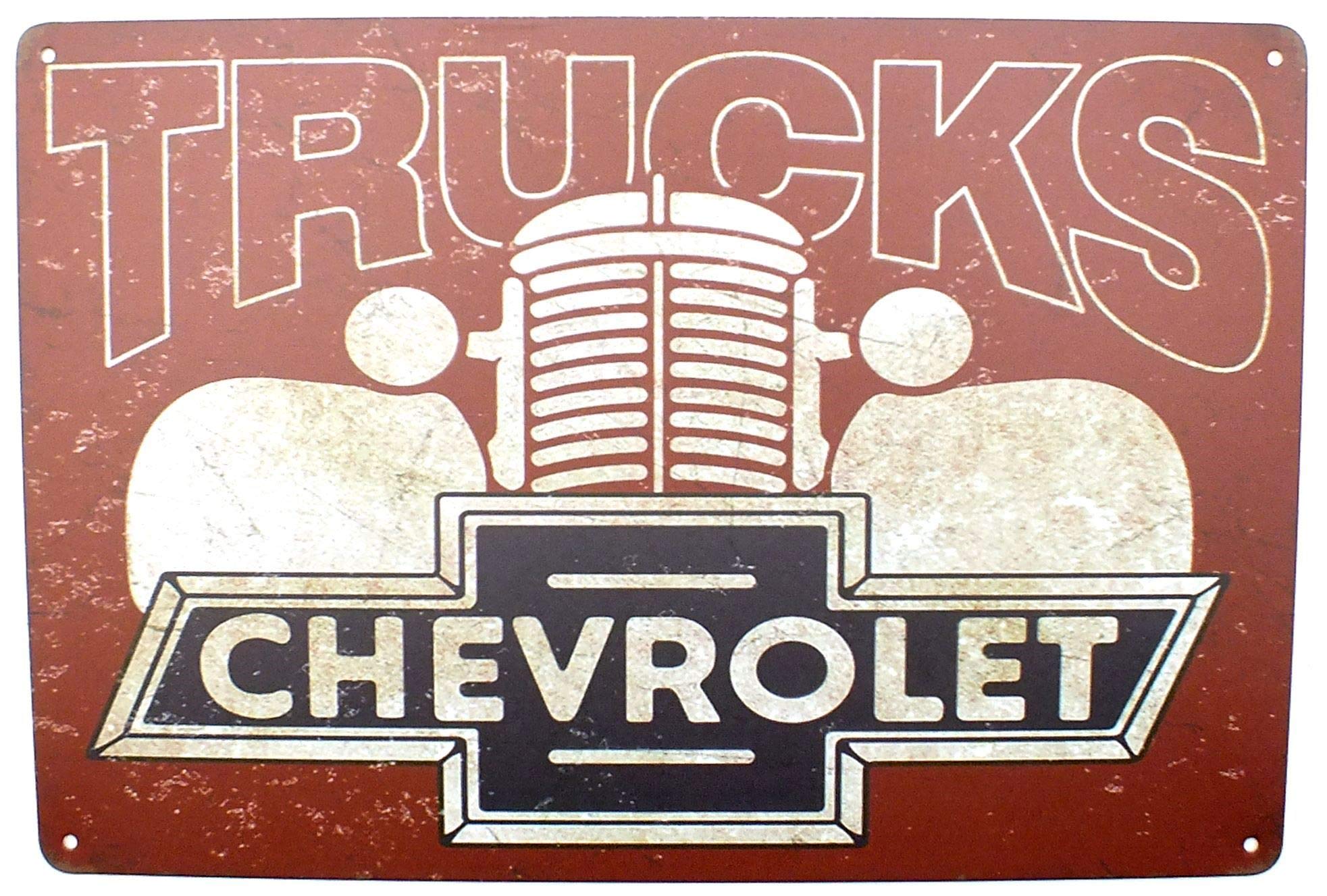 Greenzone 329 - Chevy Trucks Tin Metal Sign Plaque Bar Pub Vintage Retro Wall Decor Poster Home Club Tavern Wall Door (30 X 20 Cm) - Uk Company (329 - Chevy Trucks)