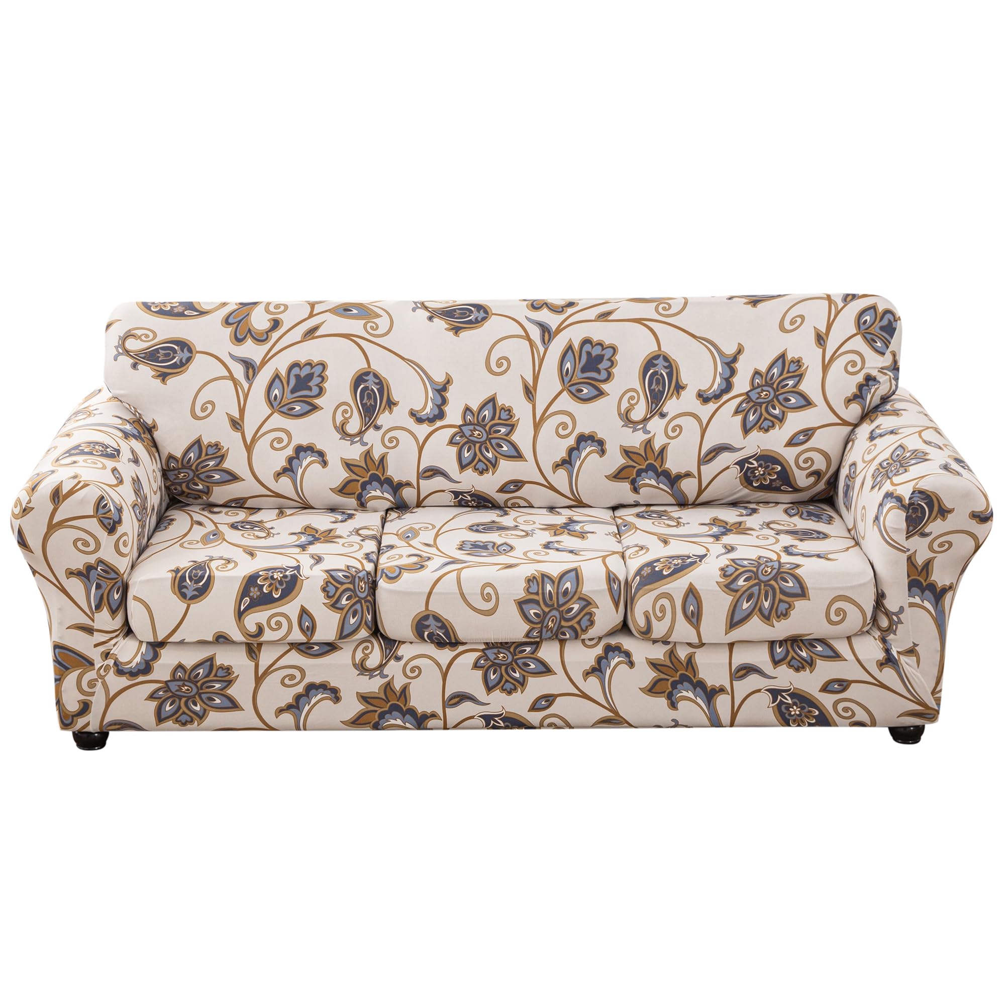 Stretch-Sofabezüge für 1/2/3-Kissen-Sofa-Sofa-Möbel-Schonbezüge mit verbessertem, dickerem Jacquard-Stoff (Kunst, 3 Kissensofa Sofabezüge)