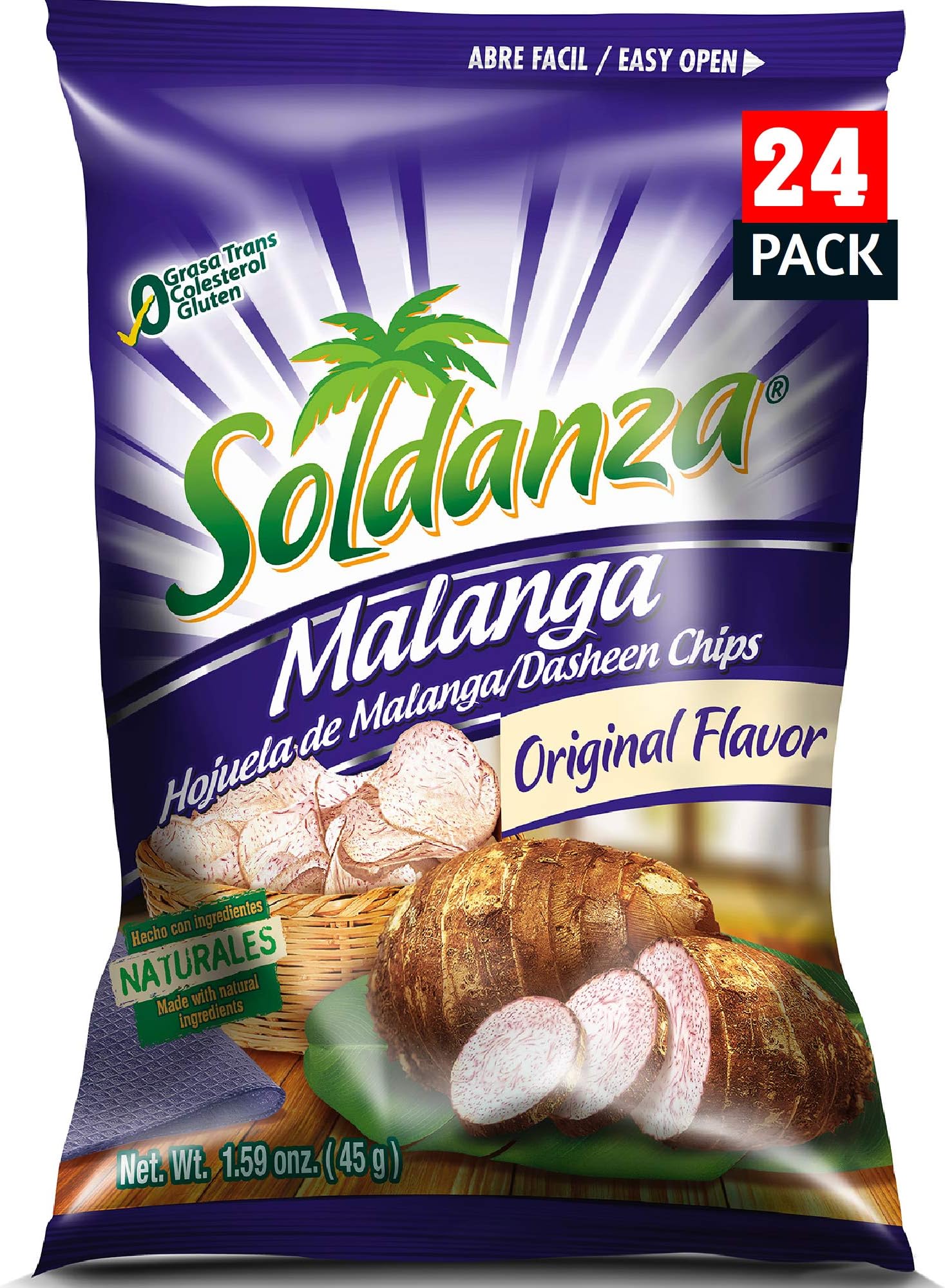 Soldanza Dasheen Chips, 1.6 Ounce (Pack of 24)
