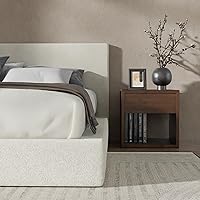 Vista 8 de RECCI Cloud Boucle Marco de Cama Queen Tapizado con Cabecero, Plataforma Acolchada de Espuma de 5 Pulgadas, Sin Somier, Fácil Montaje (Beige)