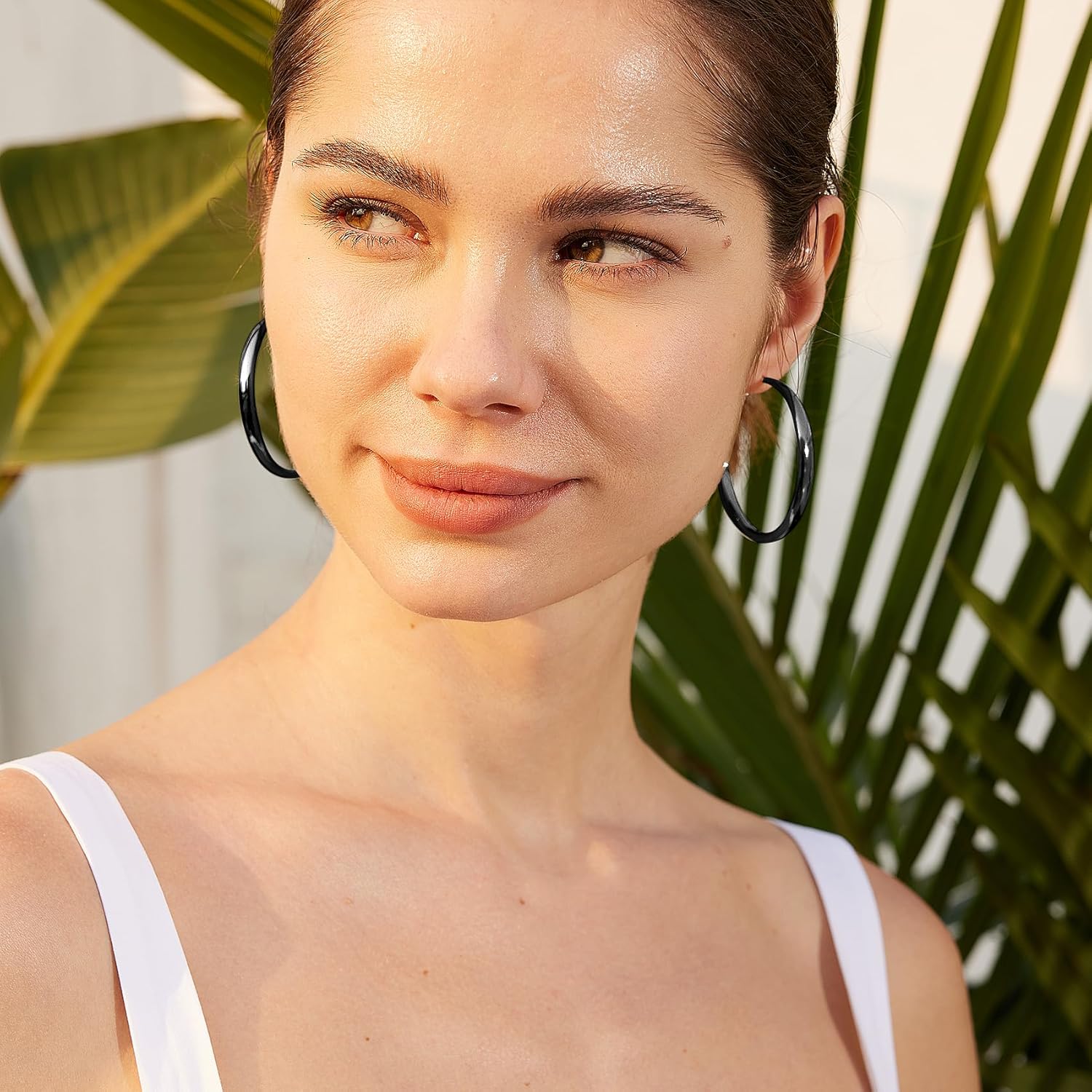 PABBEU S925 SterlingSilver Hoop Earrings Hypoallergenic Silver Hoop Earrings for Women Lightweight Large Sterling Silver Hoops Earring 30/50/70mm - Image 4