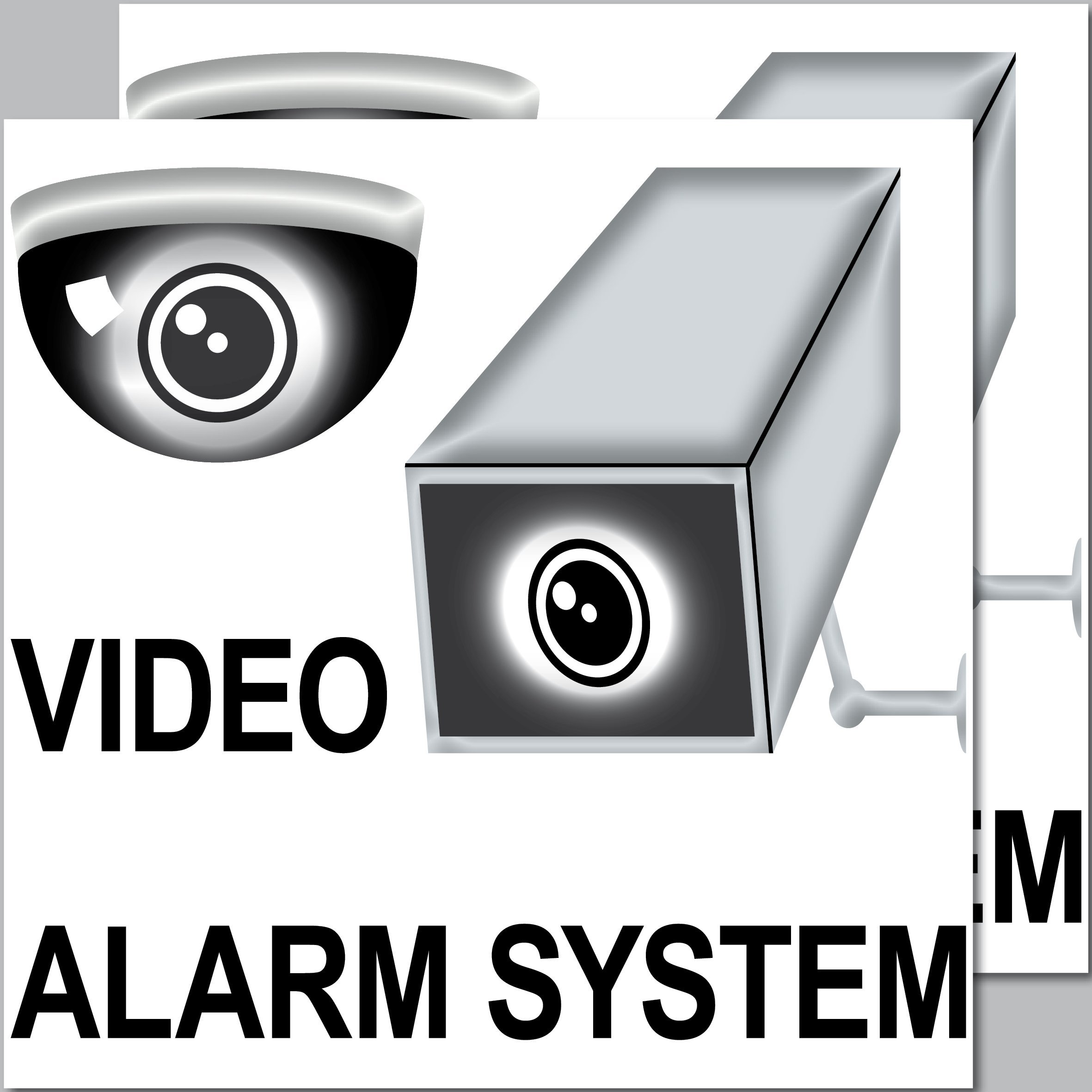 GreenIT 2 Stück Aufkleber Video-Alarmanlage & System – 7 Cm Warnhinweis Für Fenster Und Tür