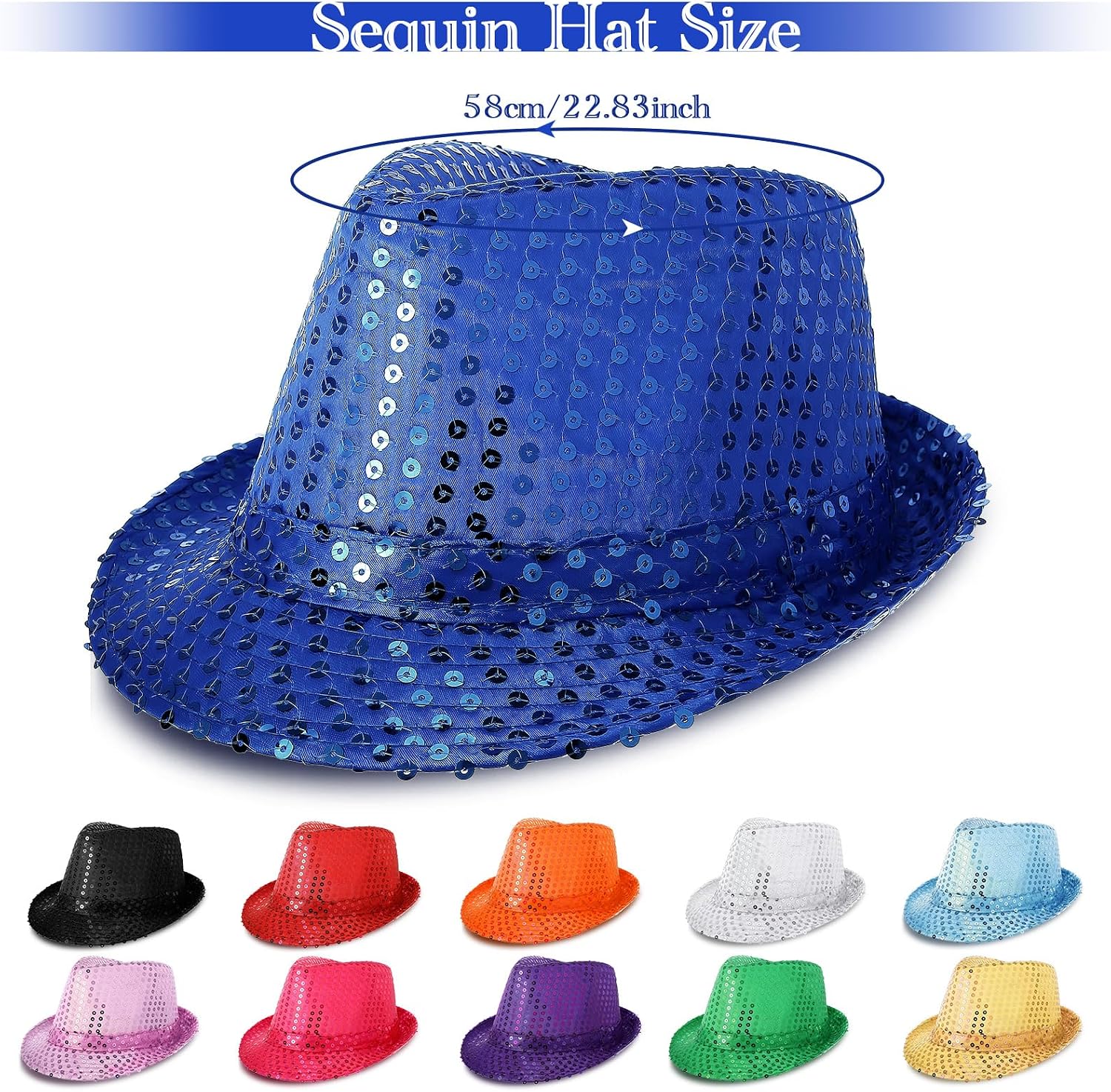 Tarpop 6pcs Western Sequin Hat Bling Dance Hats for Men