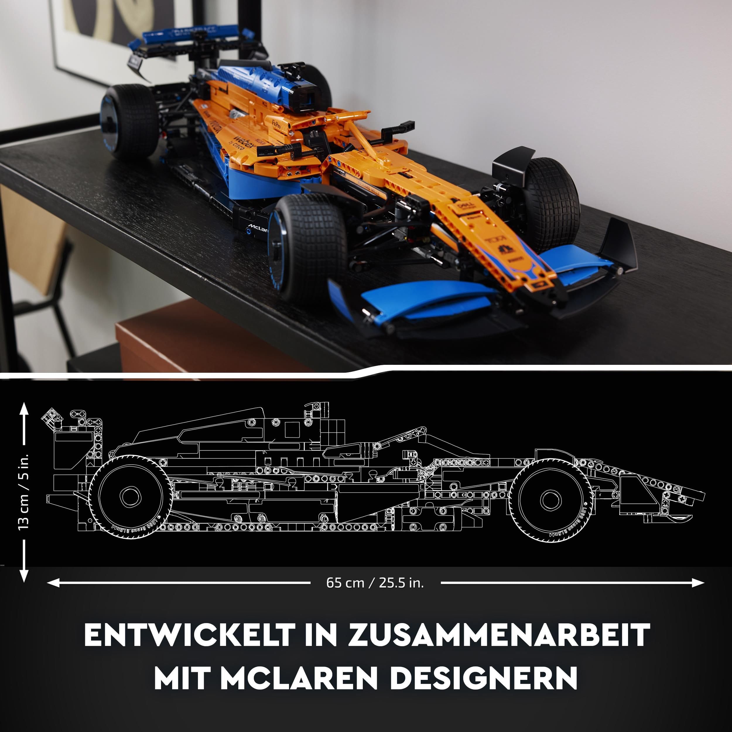 LEGO Technic McLaren Formel 1 Rennwagen - F1 Modellauto für Erwachsene mit V6-Motor und Lenkung - Geschenk für Fans von Motorsport & Sammler - 42141