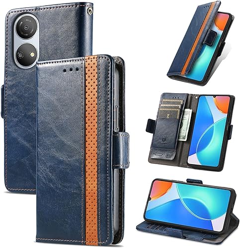 Miniatura 228 de Funda para Honor X7, Funda para Honor Play 30+ Plus Funda de piel sintética con ranuras para tarjetas Funda con soporte abatible Rojo