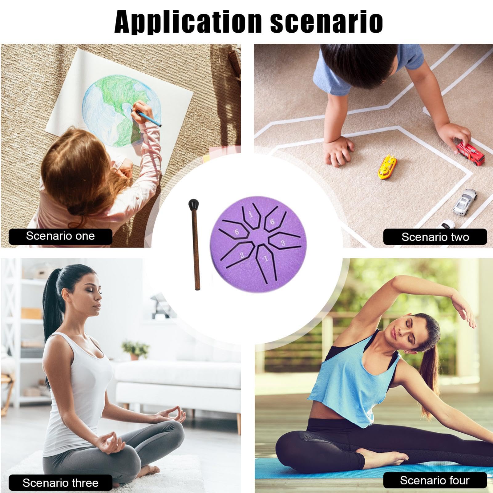 Miini - Tamburo portatile per rullante in acciaio, percussioni tascabili compatte in metallo, 6 toni, strumento musicale, campana, 7,6 cm, strumento musicale tascabile in metallo per tutte le