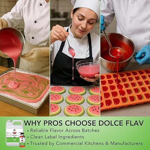 Miniatura 6 de Dolce Foglia Aceites saborizantes de sandía, aceite saborizante multiusos de 1 galón para hacer dulces, extractos y sabores para hornear, bálsamo