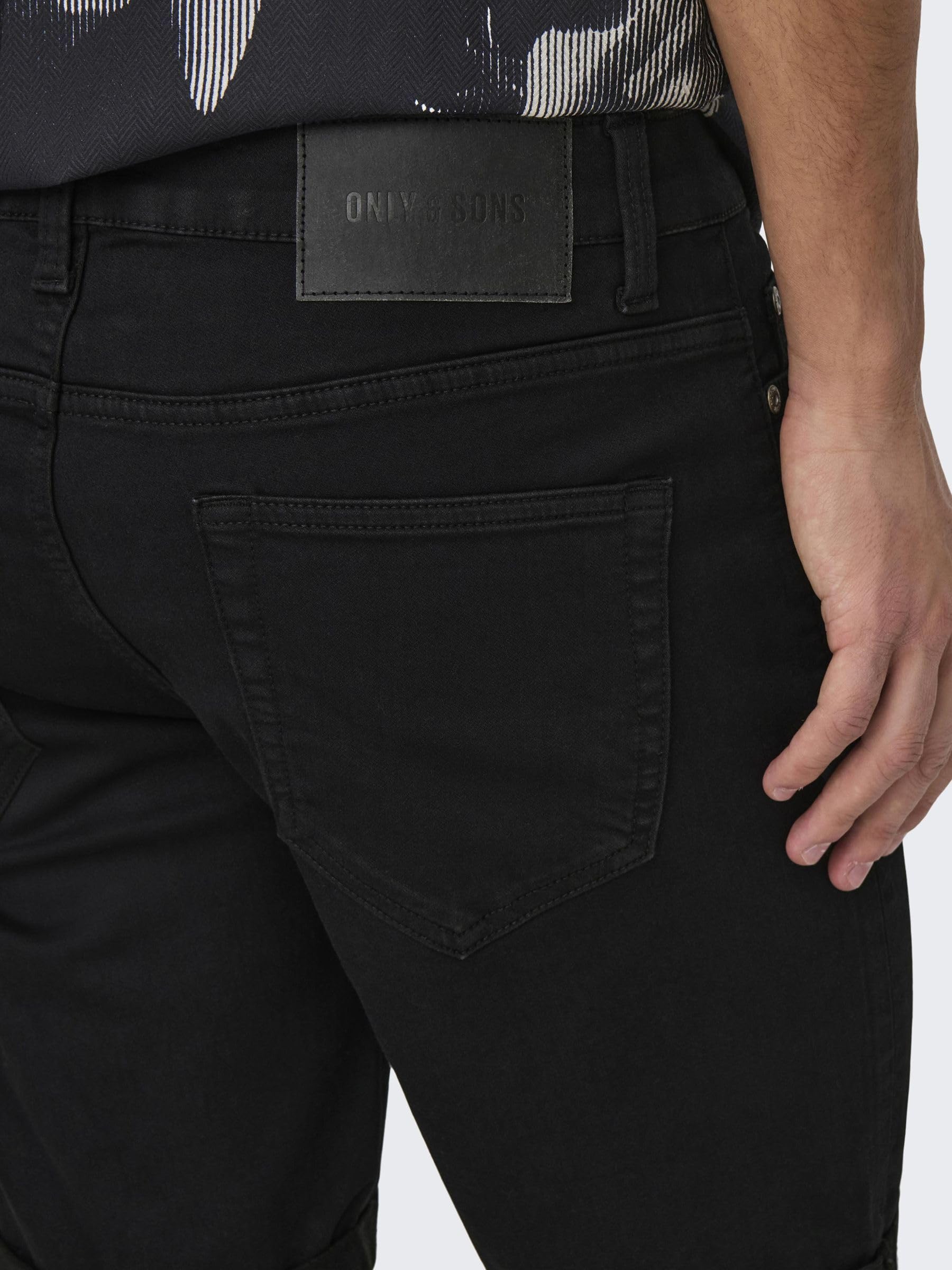 Only & Sons Onsply Jog Blk 0280 Pim Dnm Shorts Noos - Szorty jeansowe Mężczyźni