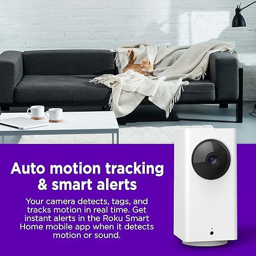 Miniatura 4 de Roku Cámara interior de 360 para seguridad del hogar, cámara de seguridad con visión nocturna a color HD de 1080p, compatible con Alexa y Google,