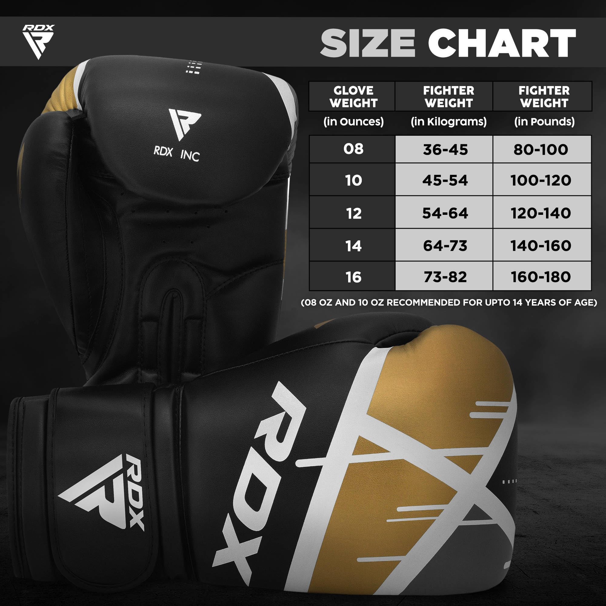 RDX Gants de Boxe Muay Thai d'entrainement, Maya Hide Cuir Mitaines, Ego Pro Sparring Kickboxing MMA Boxing Gloves, Gant pour Sac de Frappe Pattes d'ours Training, Homme Femme Adulte 8 10 12 14 16 oz
