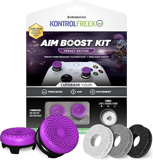 KontrolFreek Aim Boost Kit for Xbox One and Xbox Series X Controller | Includes Performance Thumbsticks and Precision Rings | Frenzy Edition