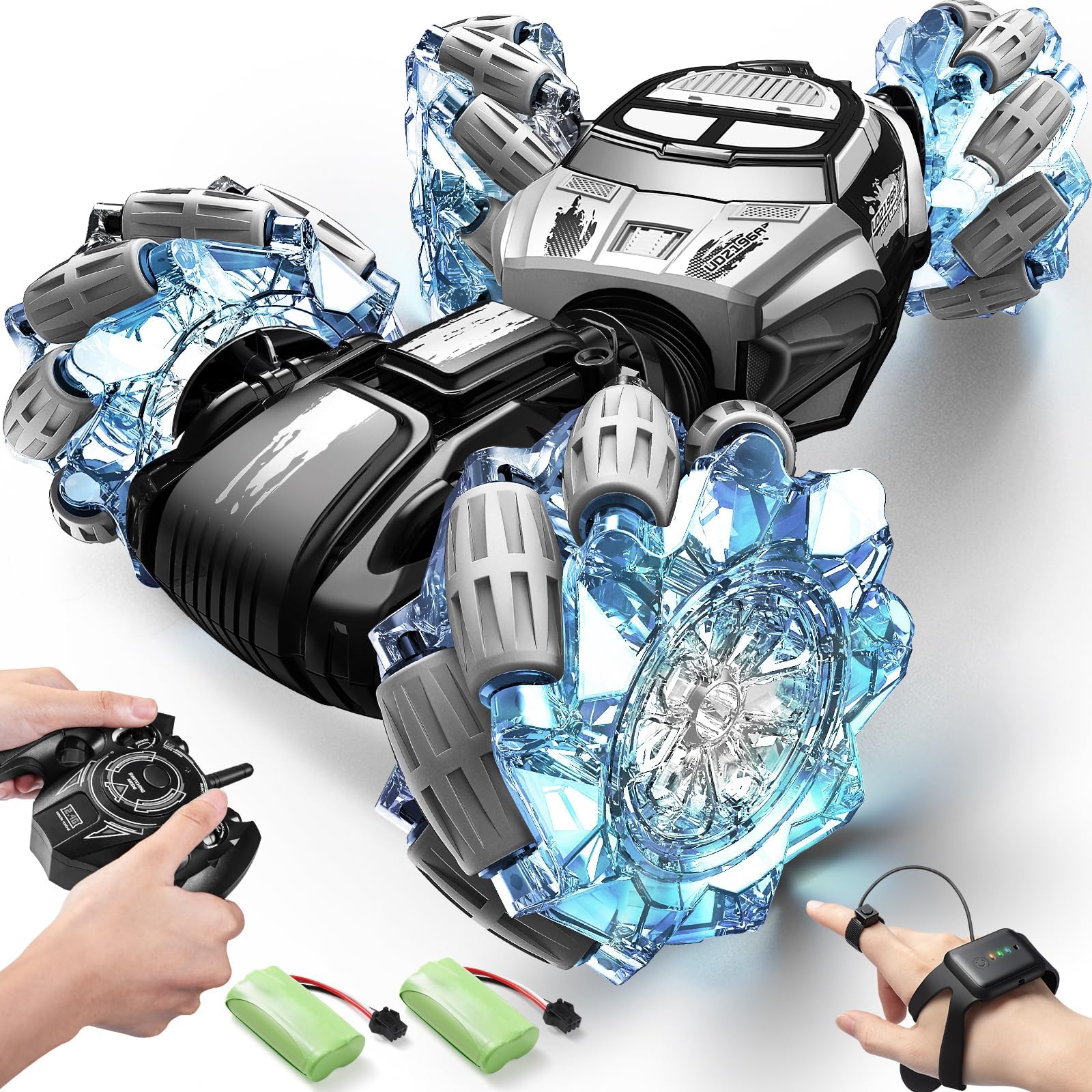 Remote Control Car, 4WD Gesture Sensing RC Stunt Car Toys, 2.4GHz 360°Spinning Multiple Terrains Hand Controlled RC Cars Crawler for Boys Girls 8-12 Christmas
