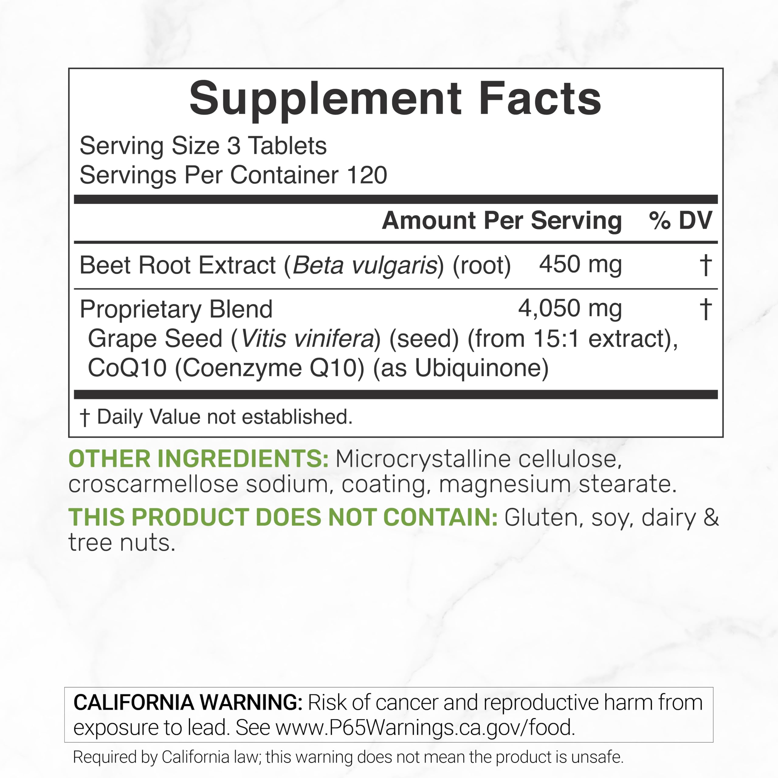 Beet Root Complex 4500mg** per Serving with Grape Seed & CoQ10, 360 Tablets — Amazon image 2