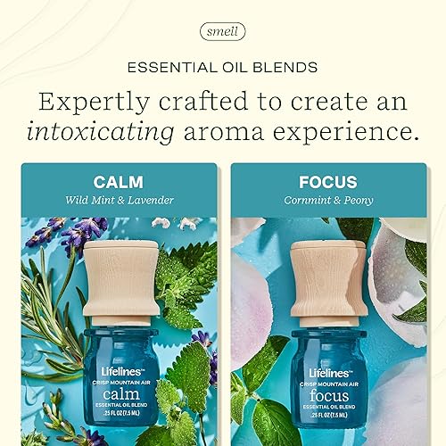 Miniatura 2 de Lifelines Mezcla de aceites esenciales, paquete de 2, Crisp Mountain Air aceites calmantes y enfocados para difusor de aceites esenciales, aceites