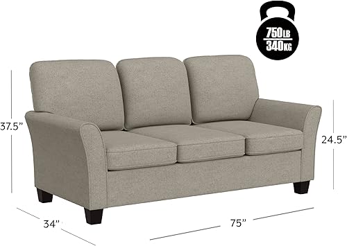 Miniatura 3 de Hillsdale Lorena - Sofá tapizado moderno de tela, color gris