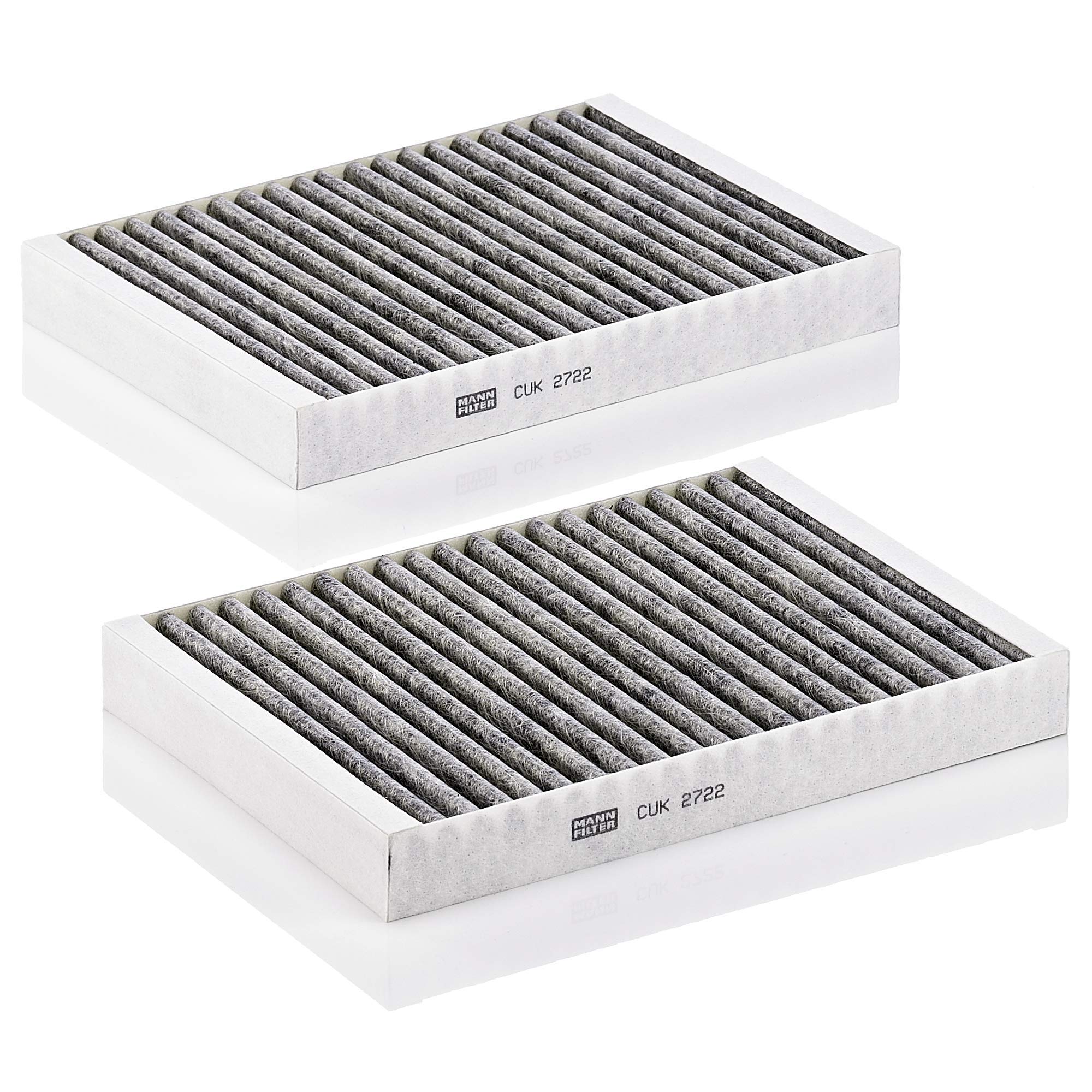 MANN-FILTER, CUK 2722-2 Filtro abitacolo, Carbone attivo | Per Autovetture, Filtrazione di polvere e polline, Riduzione degli odori, Qualità originale OE