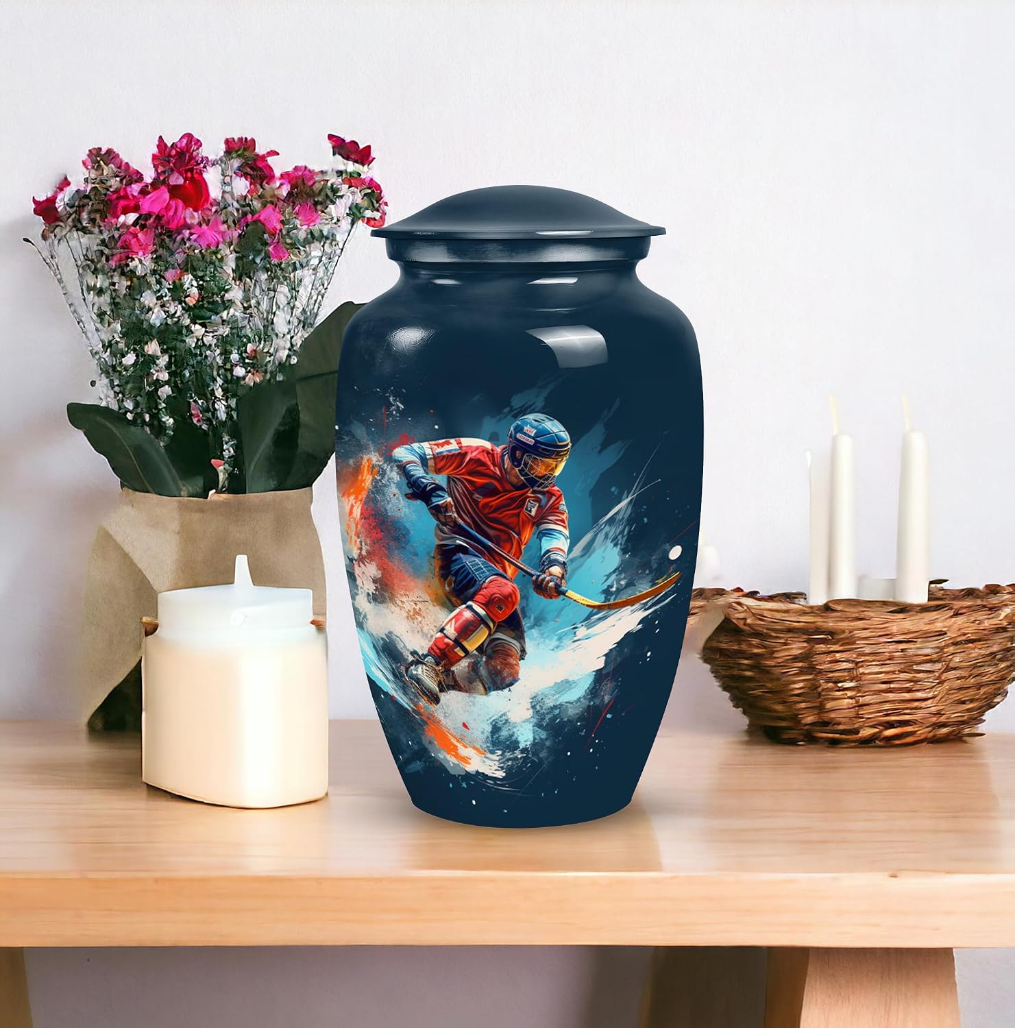 Ice Hockey Urns for Human Ashes, Cremation Urn, Urns for Ashes Adult, Memorial Urns for Human Ashes, Decorative Memorial Urns for Ashes - Large 10"