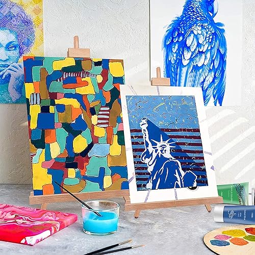 Miniatura 5 de Miratuso Caballete de mesa A3 con superficie lisa, caballete de pintura plegable de madera con capacidad para lienzo de más alto hasta 21 pulgadas,